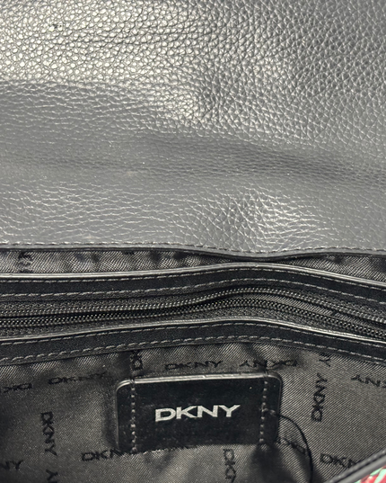 DKNY Limited Edition Black Graffiti Print with Padlock & Chain Crossbody Bag