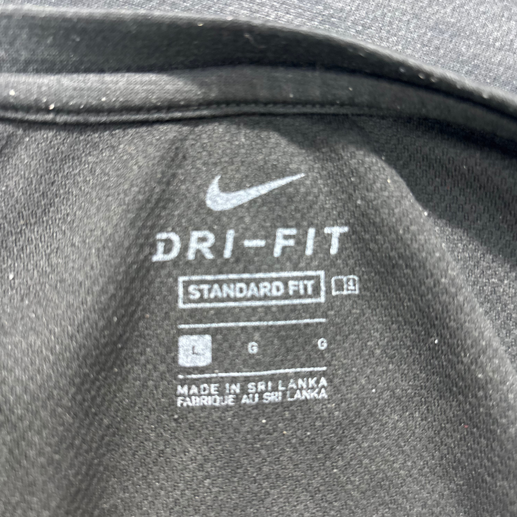 Nike Dri-FIT Black Tee with Gradient Swoosh Graphic - L