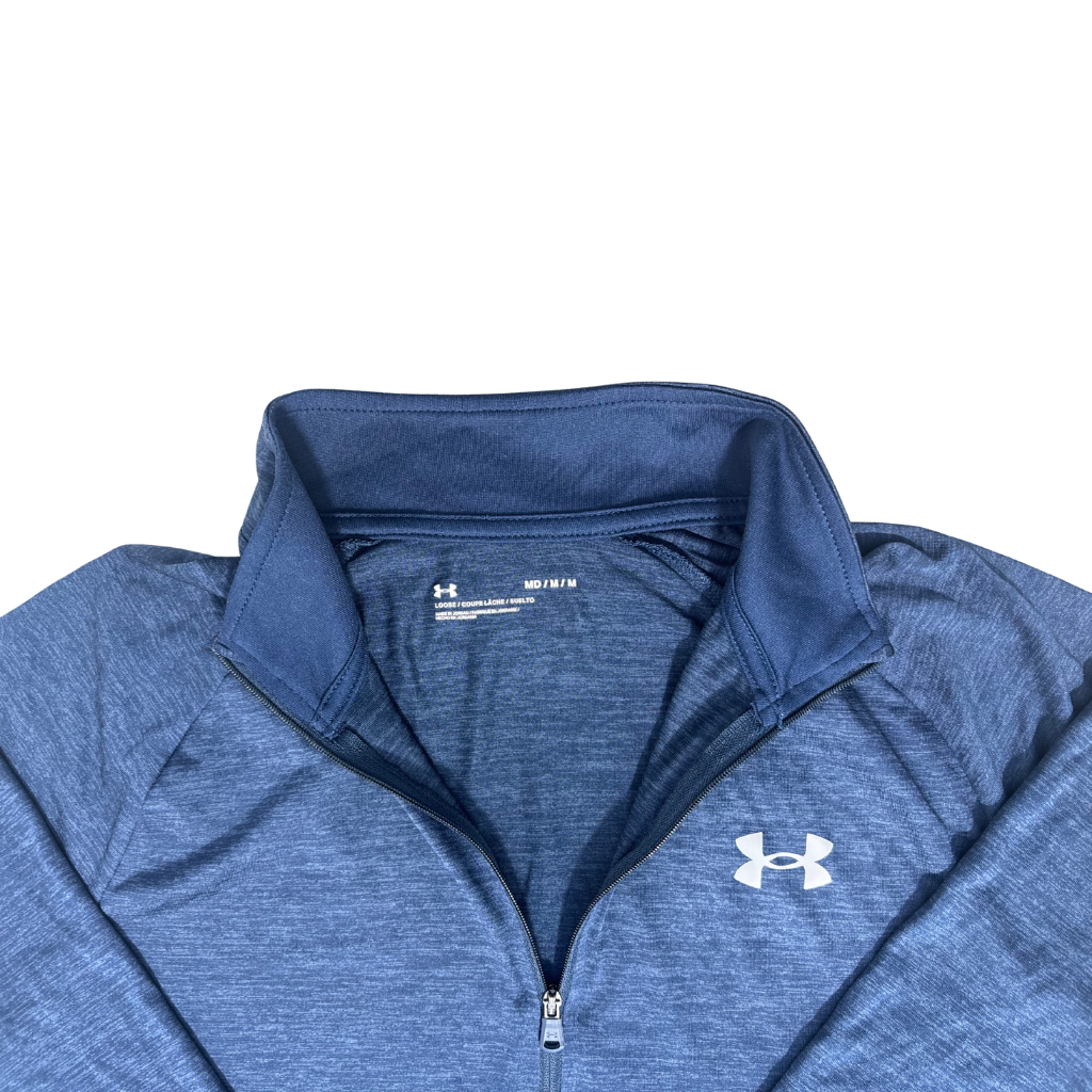 Under Armour Navy Blue Quarter-Zip Performance Pullover - M