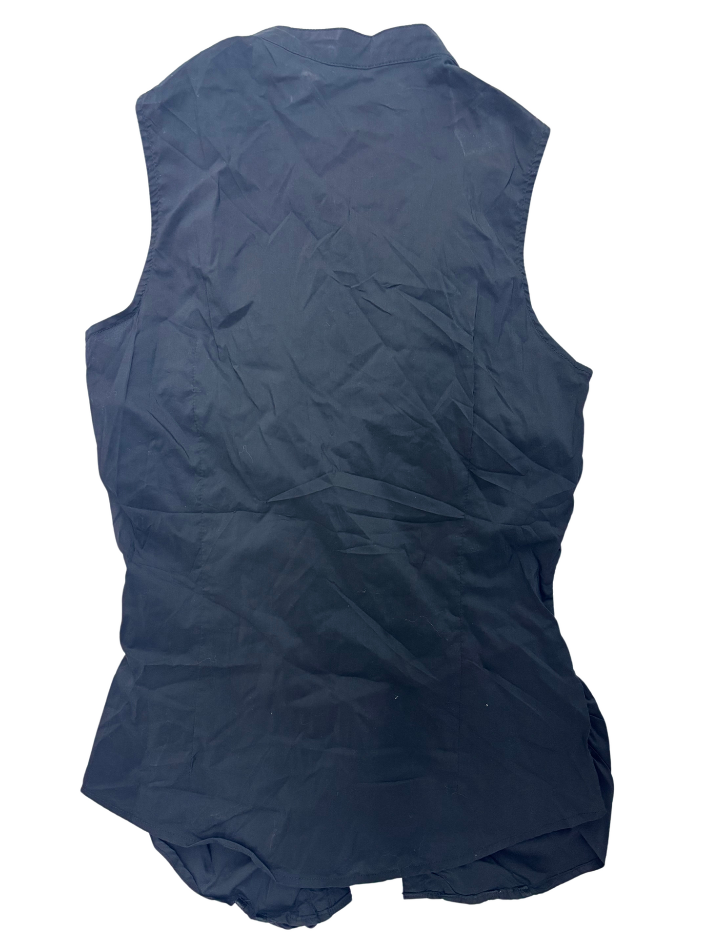 Suiss Collection - Black sleeveless Lace Frills - S