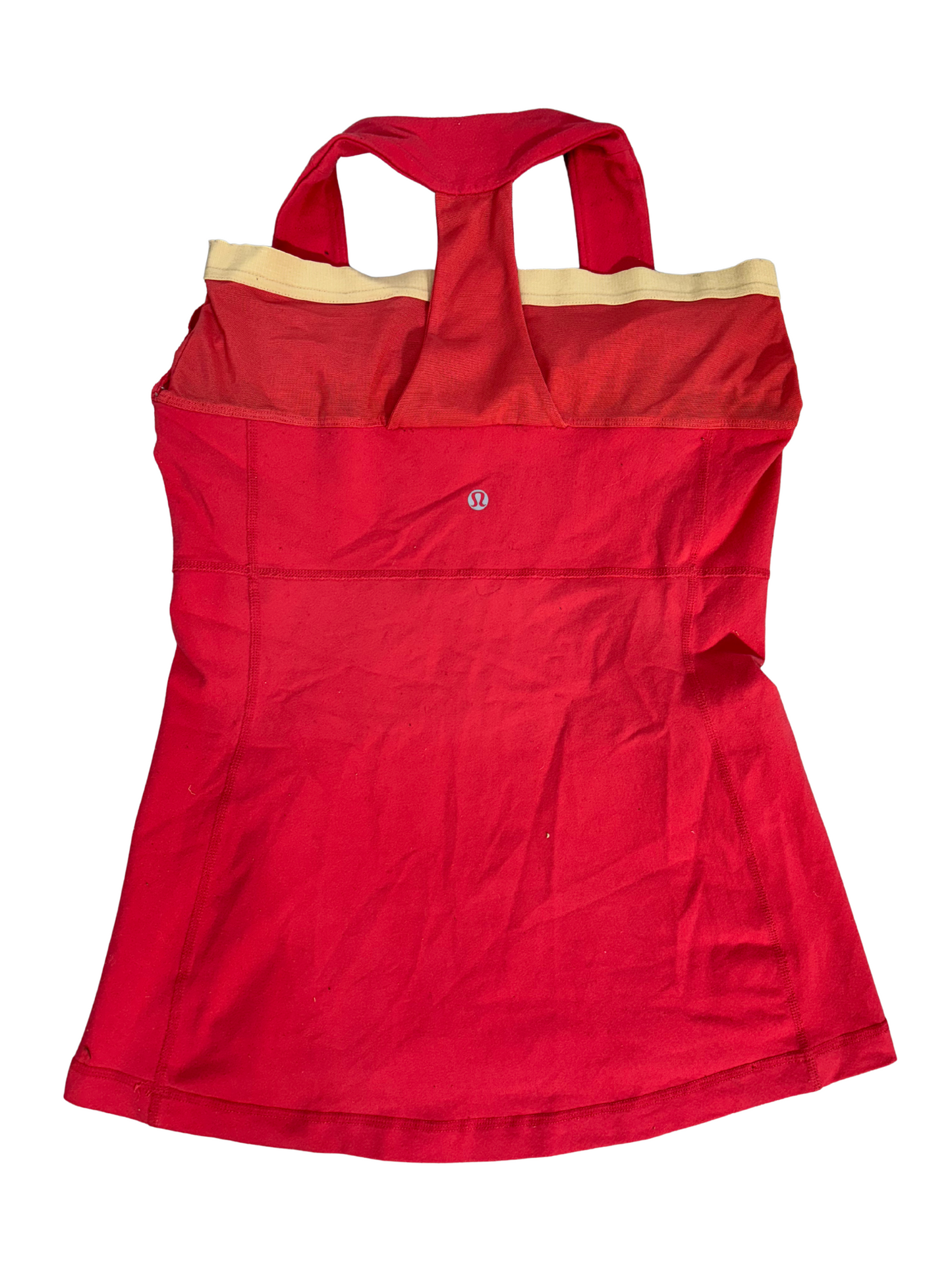 Lululemon Power Y Tank Top Red with Contrast Band - XS