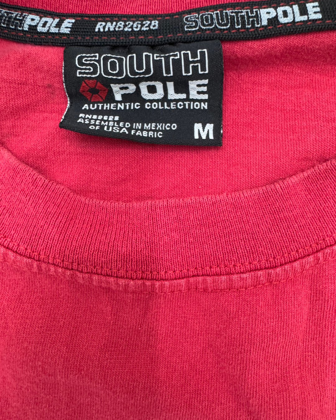 SouthPole Vintage Y2K Puff Logo Spell-out Red T-Shirt - M
