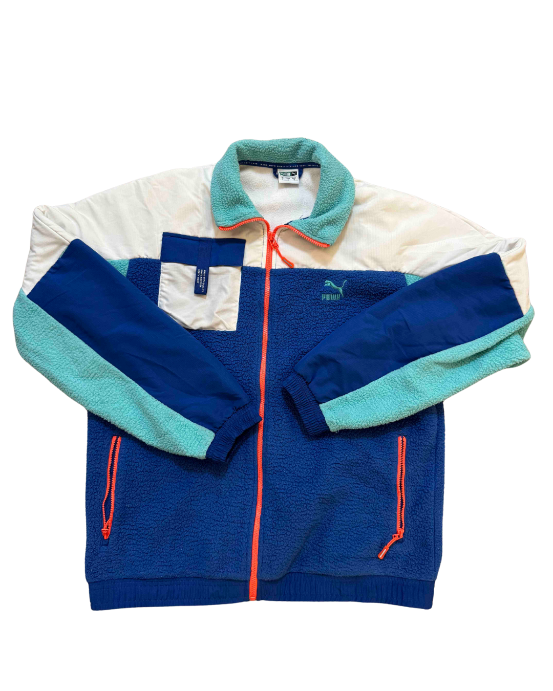 Puma Trail Against The Odds Colorblock Sherpa Fleece Jacket - L
