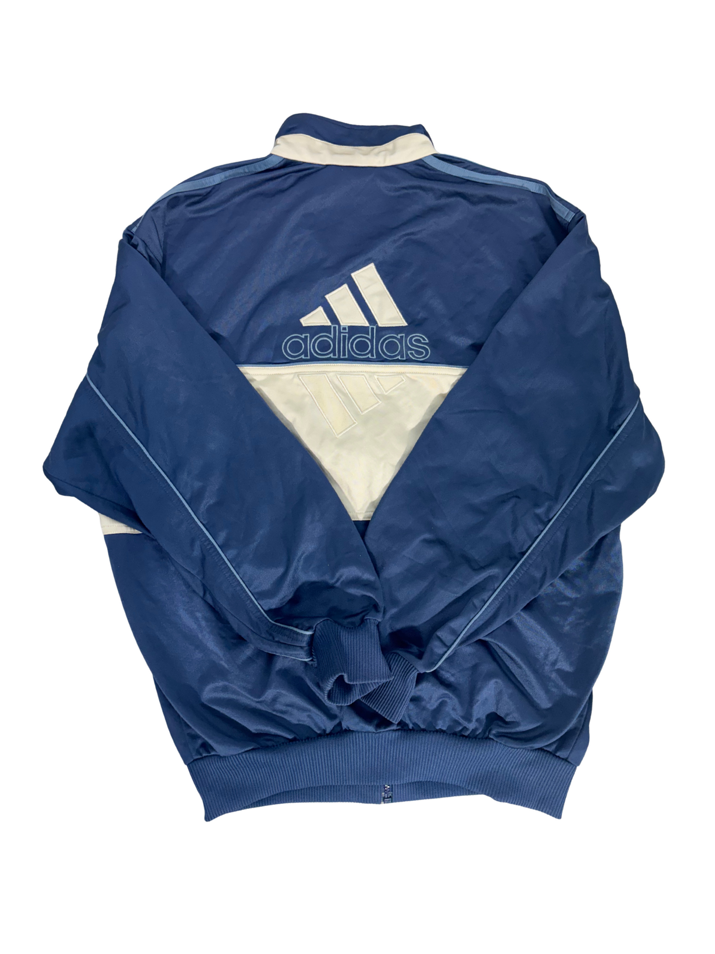 Adidas Navy Blue Track Jacket with White Chest Stripe - XL