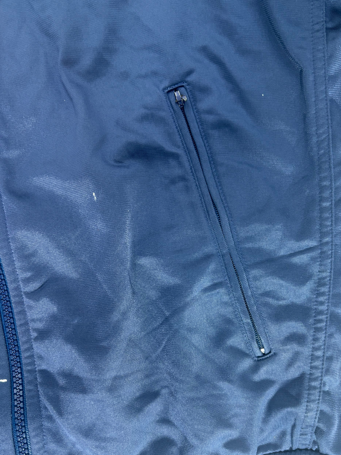 Adidas Navy Blue Track Jacket with White Chest Stripe - XL