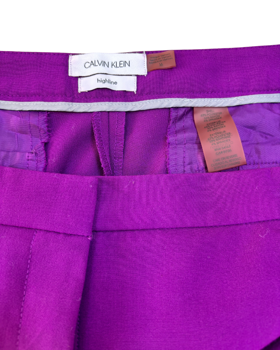 Calvin Klein Bold Purple Tailored Pants - XXL