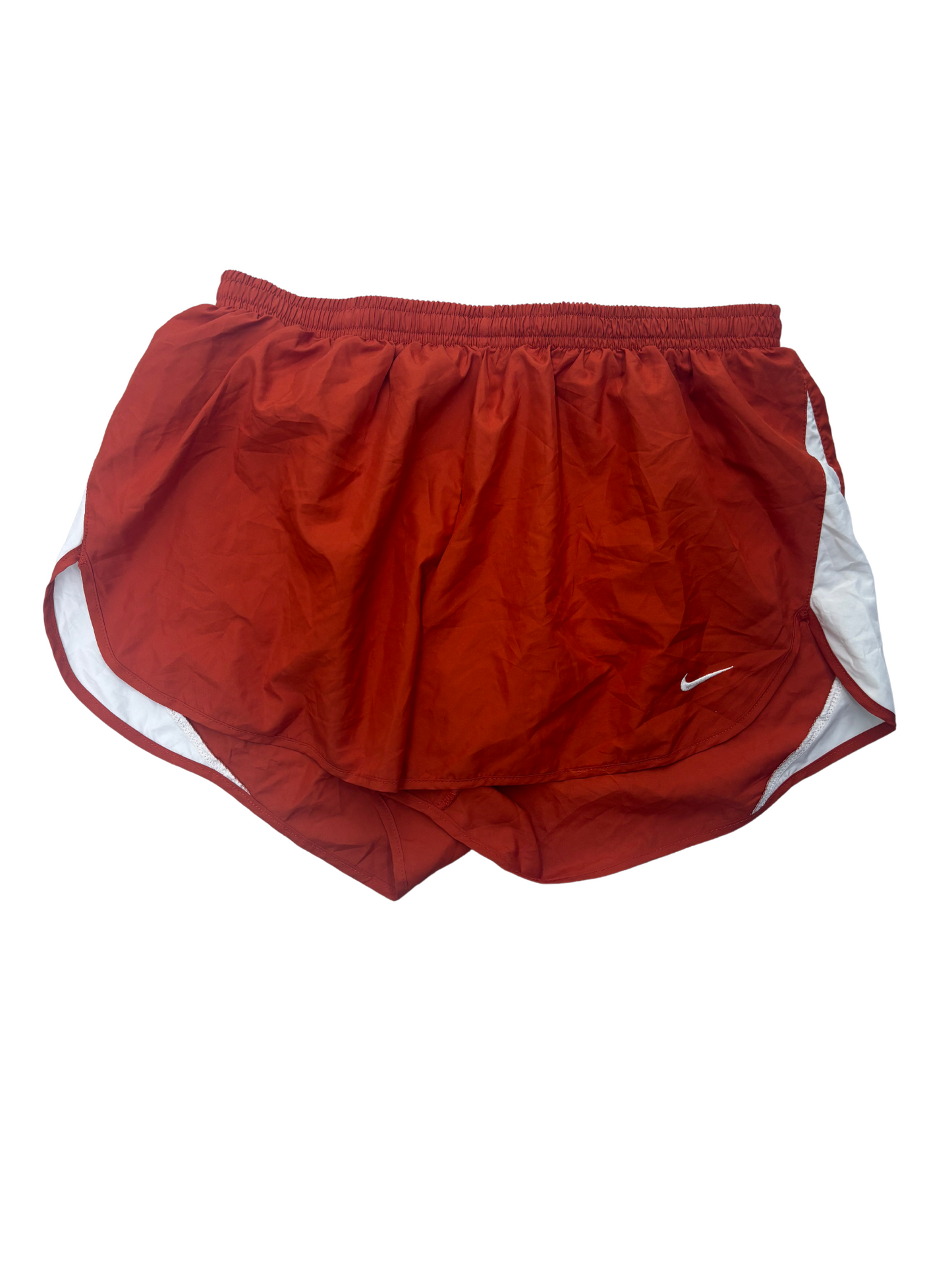Nike Womens Orange-White Drawstring Shorts - S