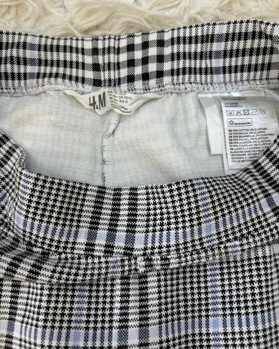 HnM Monochrome Plaid Stretch Pants - XS