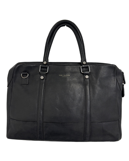 Ted Baker London Black Pebbled Work Bag / Briefcase