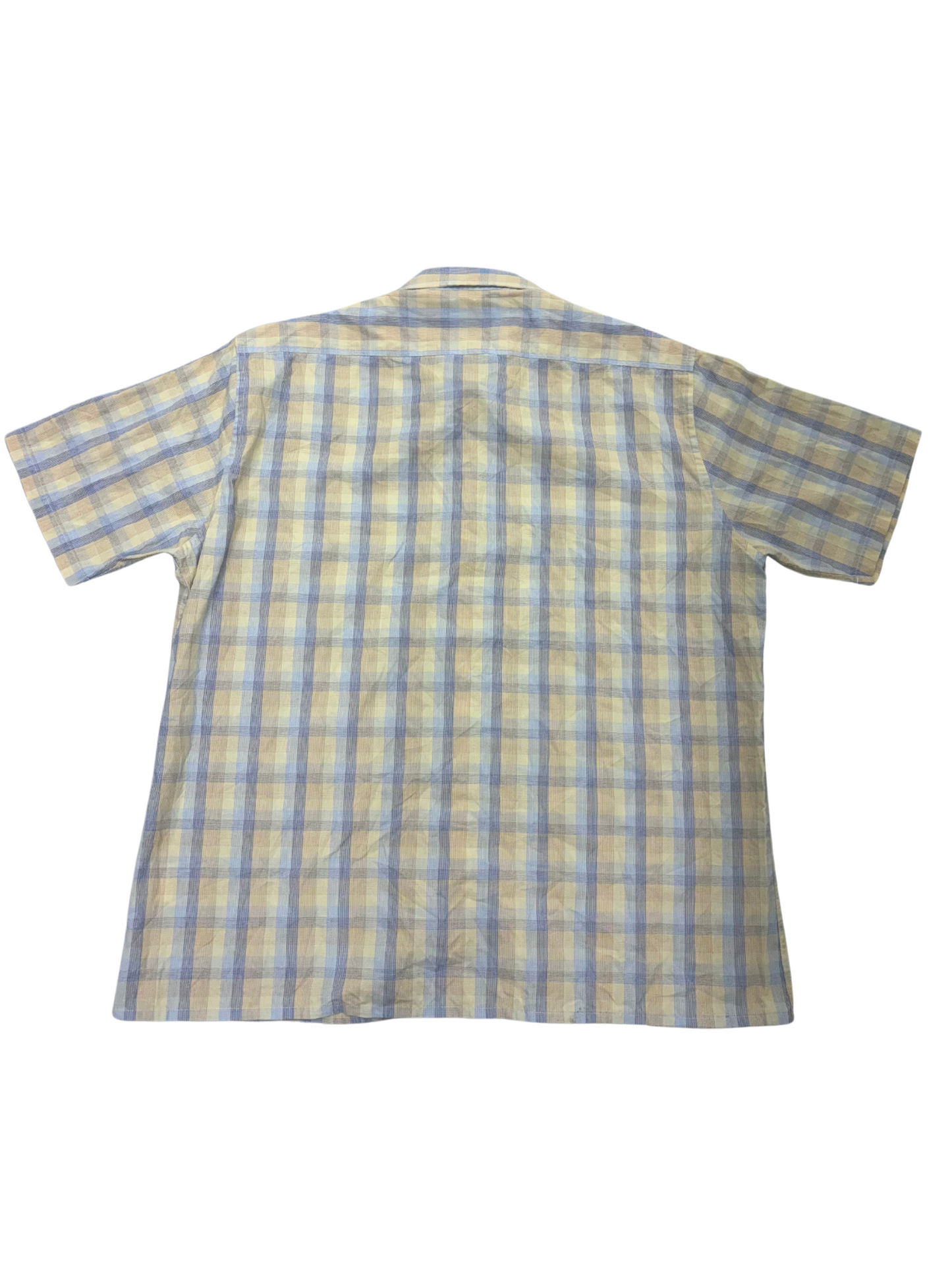 Vintage YSL Yellow Plaid Summer Short-Sleeve Shirt - XL