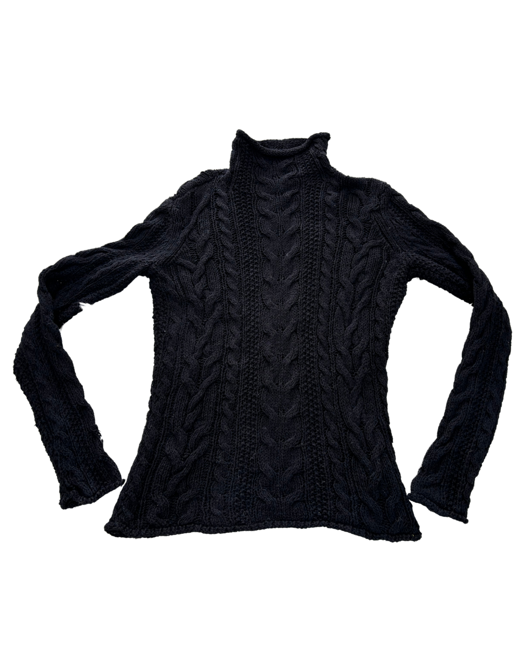 Lauren by Ralph Lauren - Black Cable Knit Sweater - S