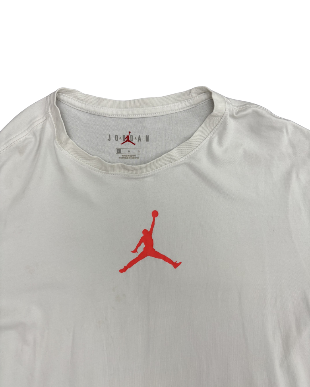 Jordan White Dri-FIT Red Jumpman Logo Athletic T-Shirt – M