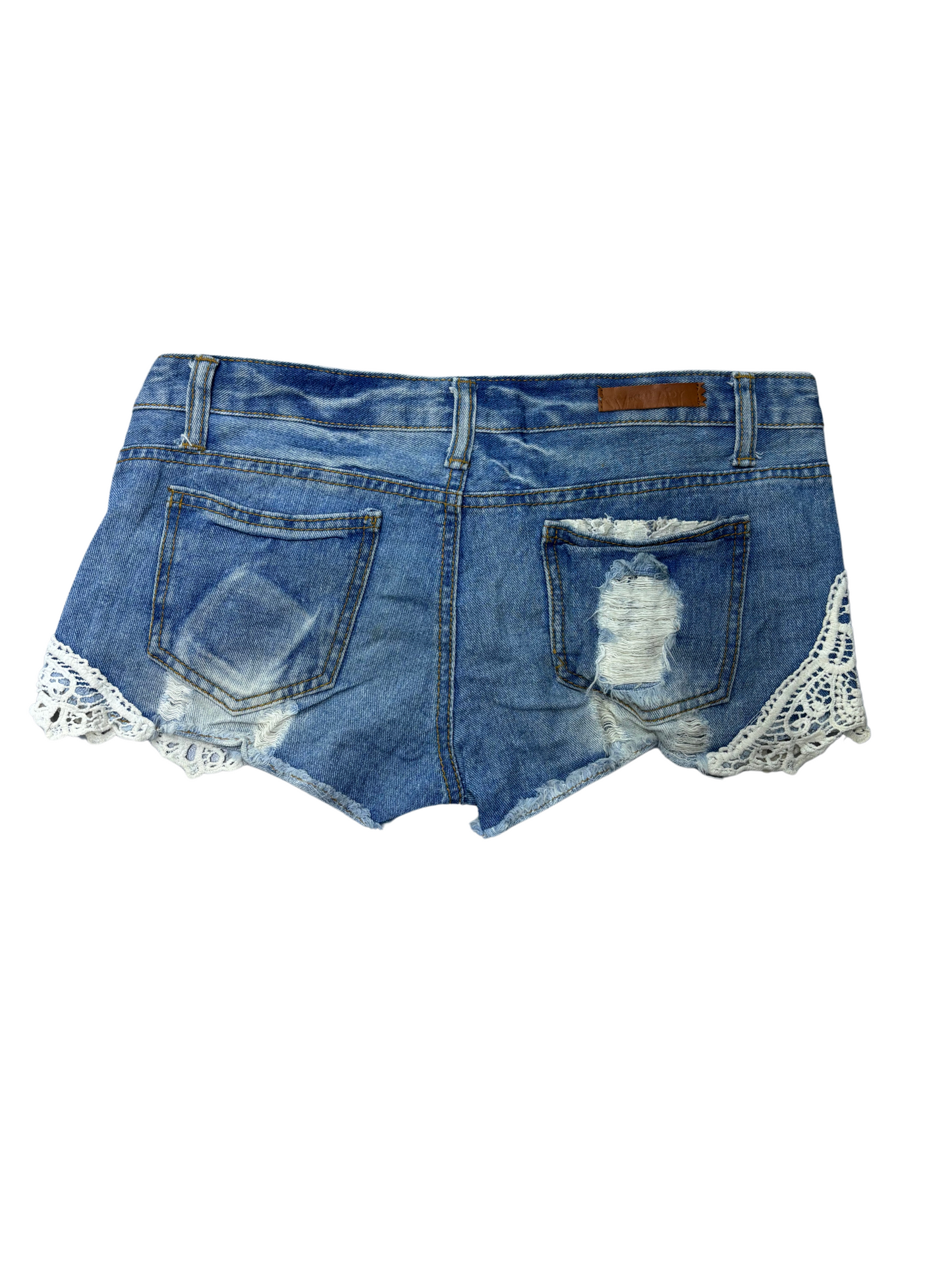 QNILADY Women Denim Y2K Shorts - L | Waist: 30
