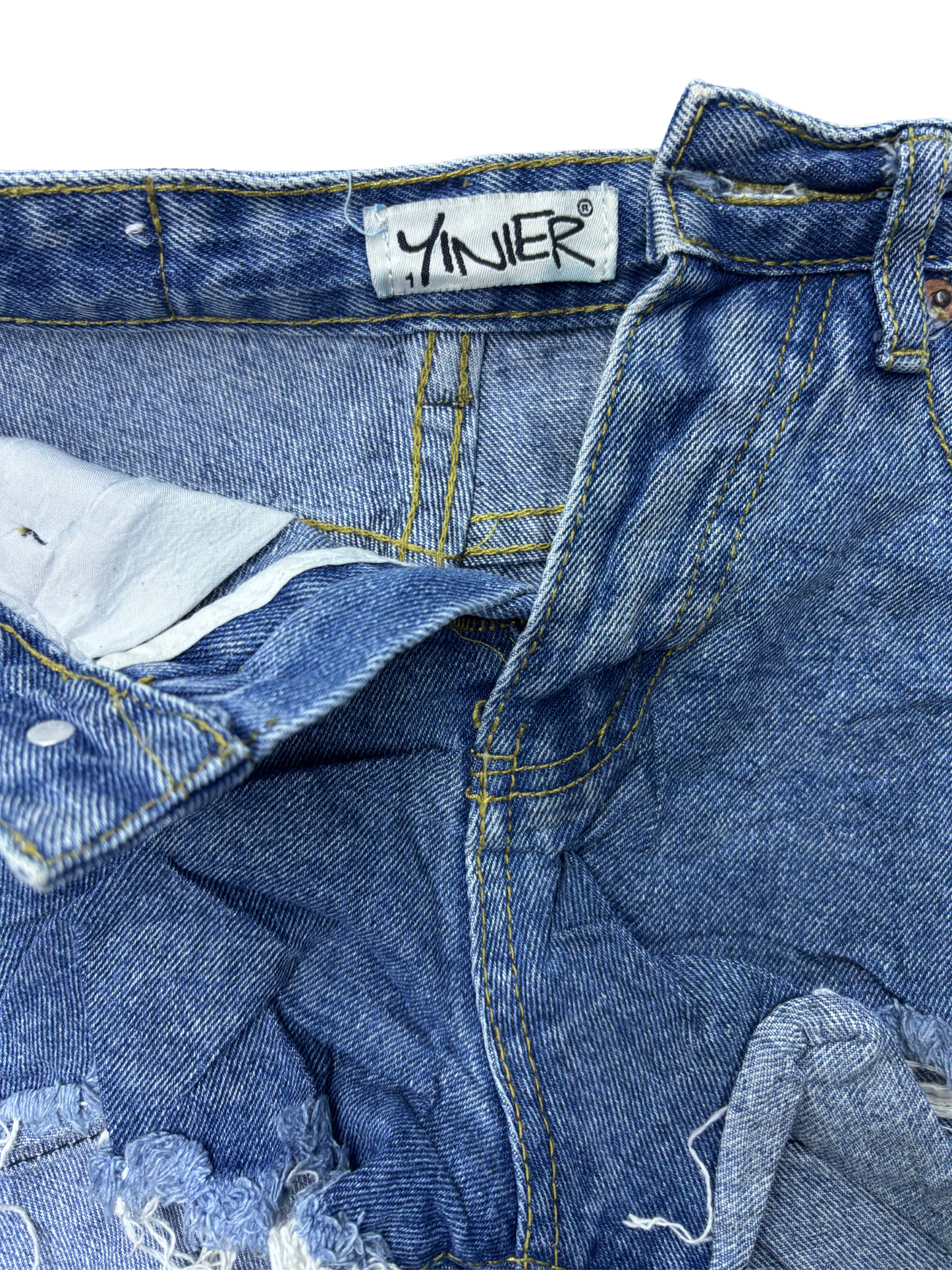 Yiner Women Denim Shorts - S | Waist: 26
