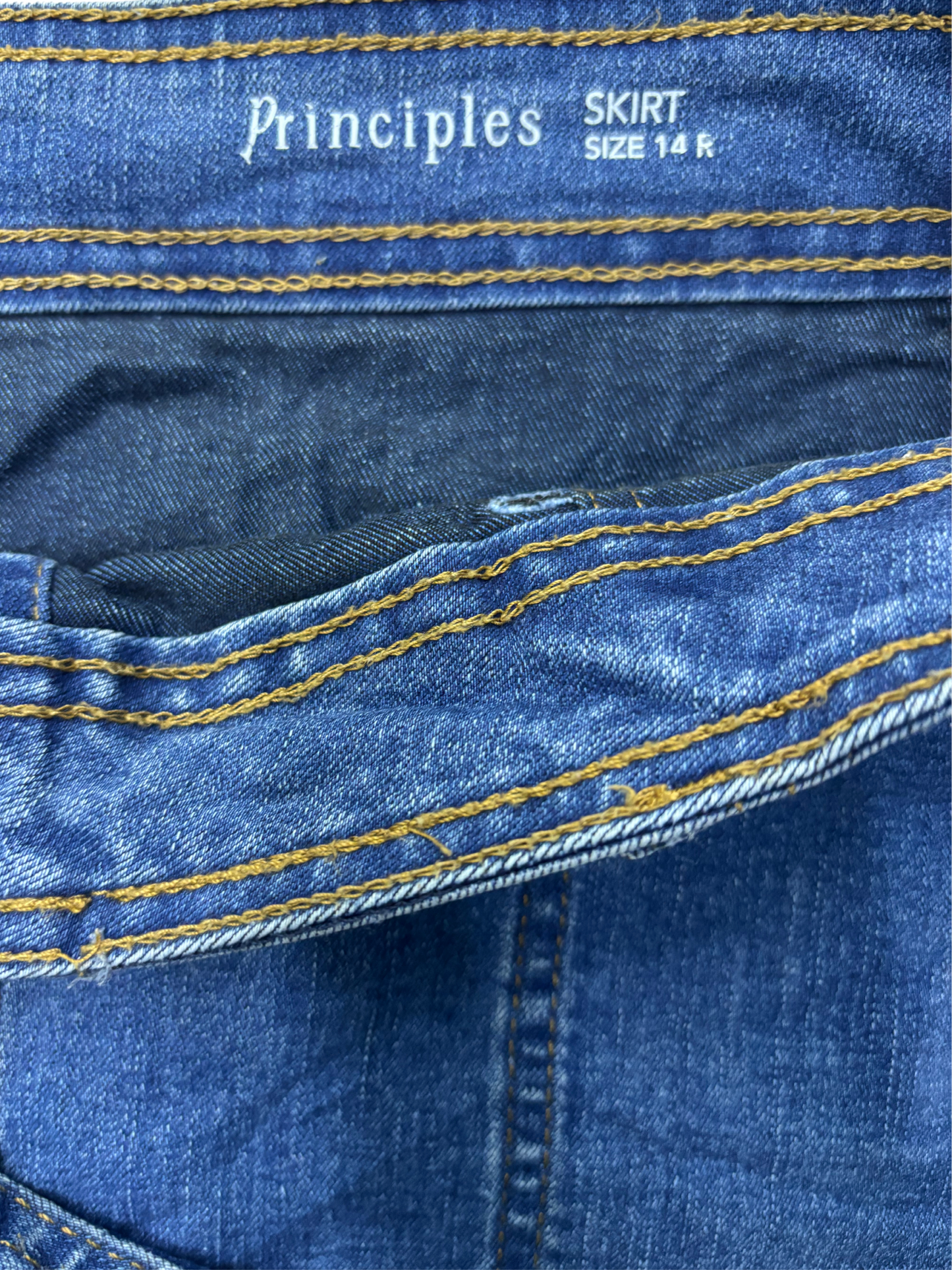 Principles - Long Denim Skirt - XL | Waist: 33
