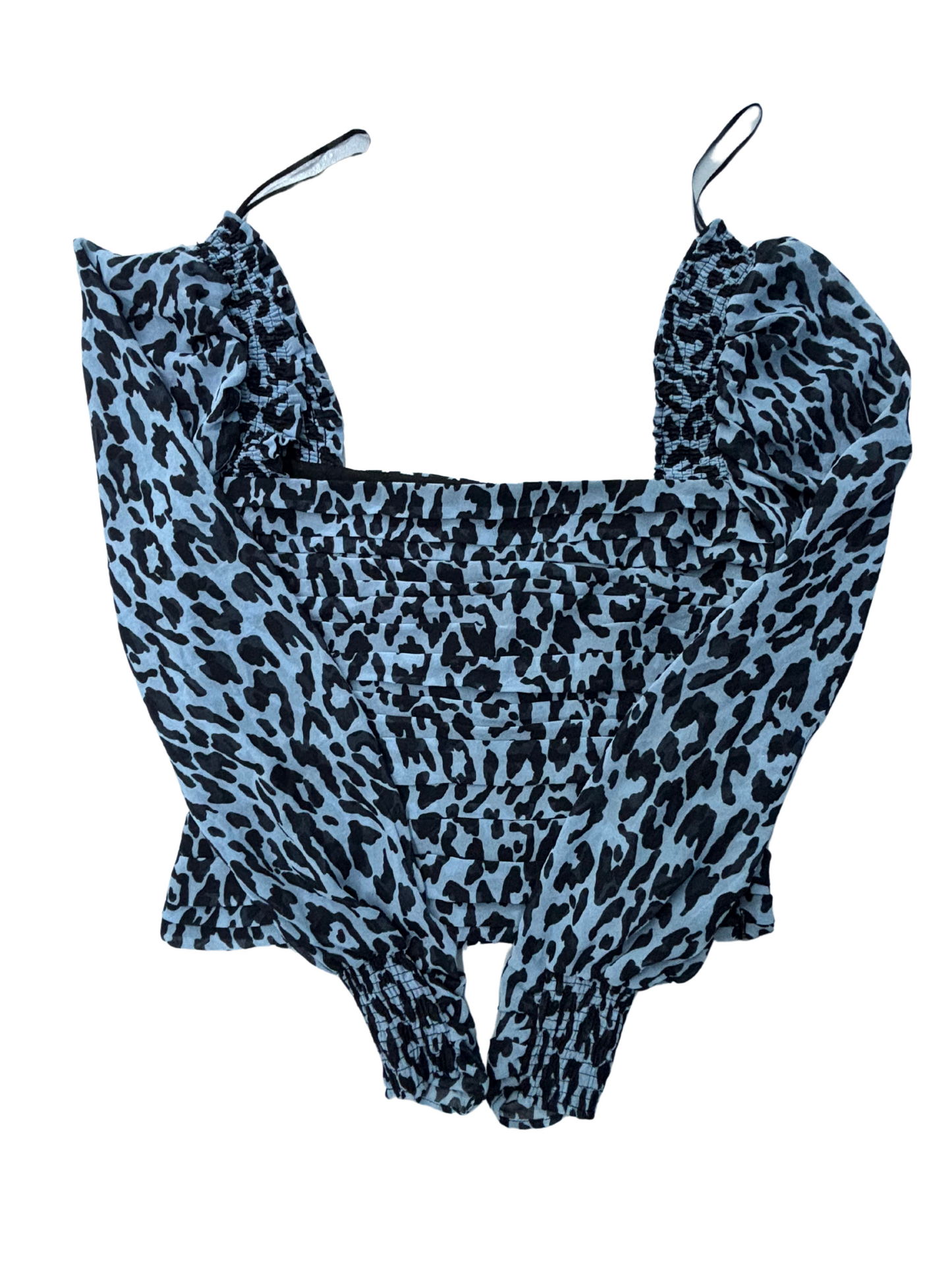 ZARA Animal Print Long Sleeve Crop Top - XS