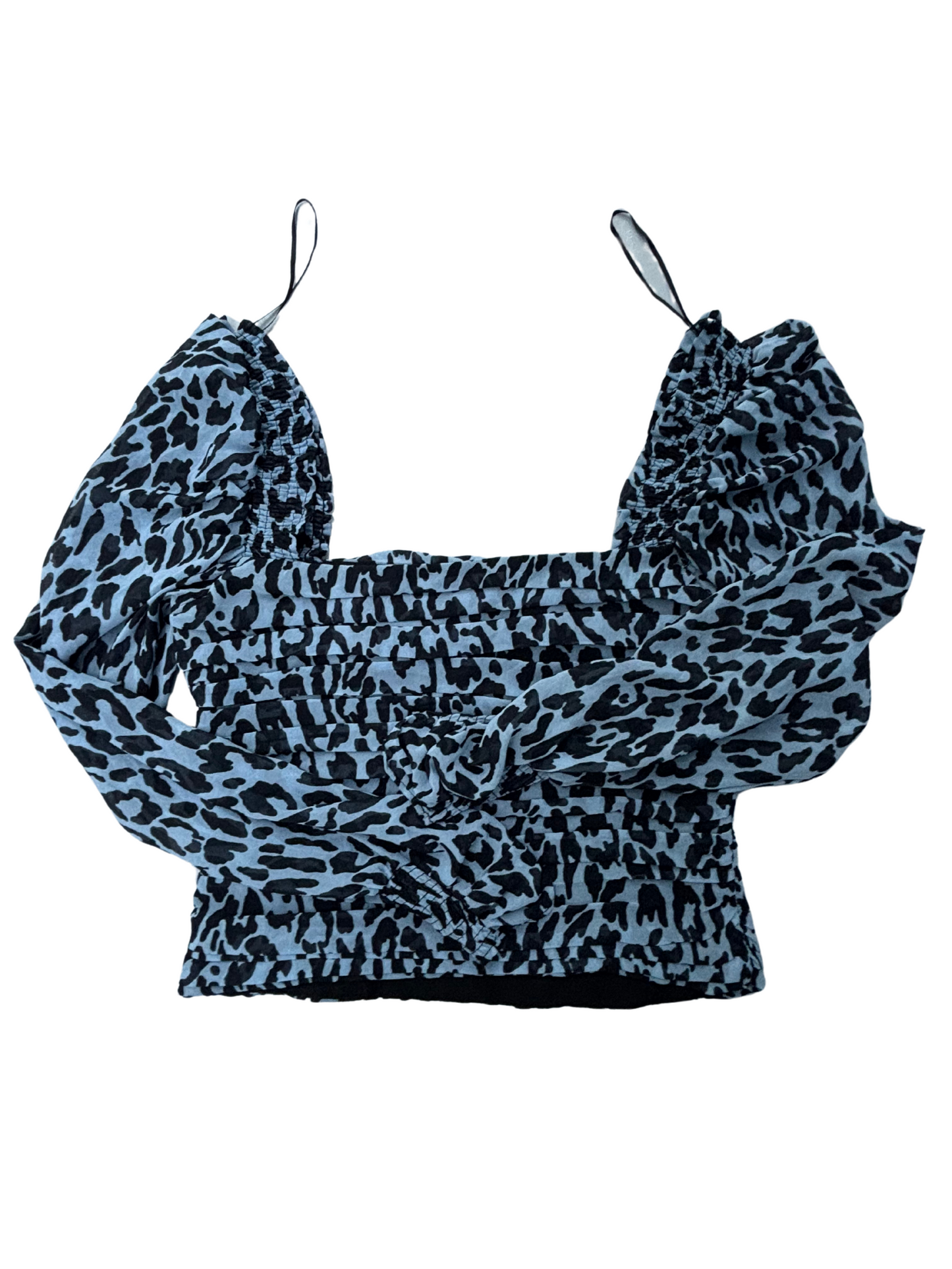 ZARA Animal Print Long Sleeve Crop Top - XS