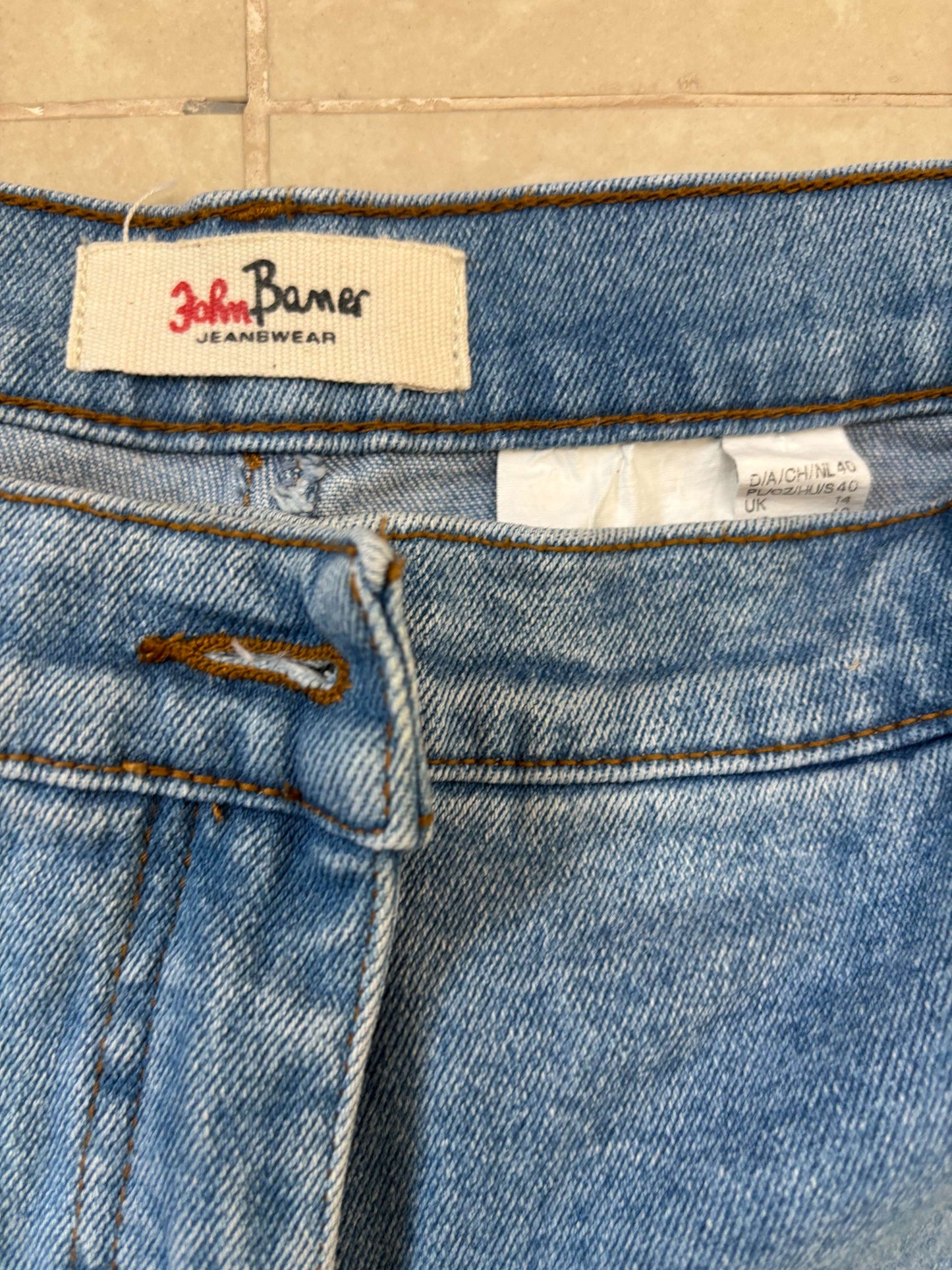 John Bamer Flared Light Blue Denim Jeans - S | Waist: 28"