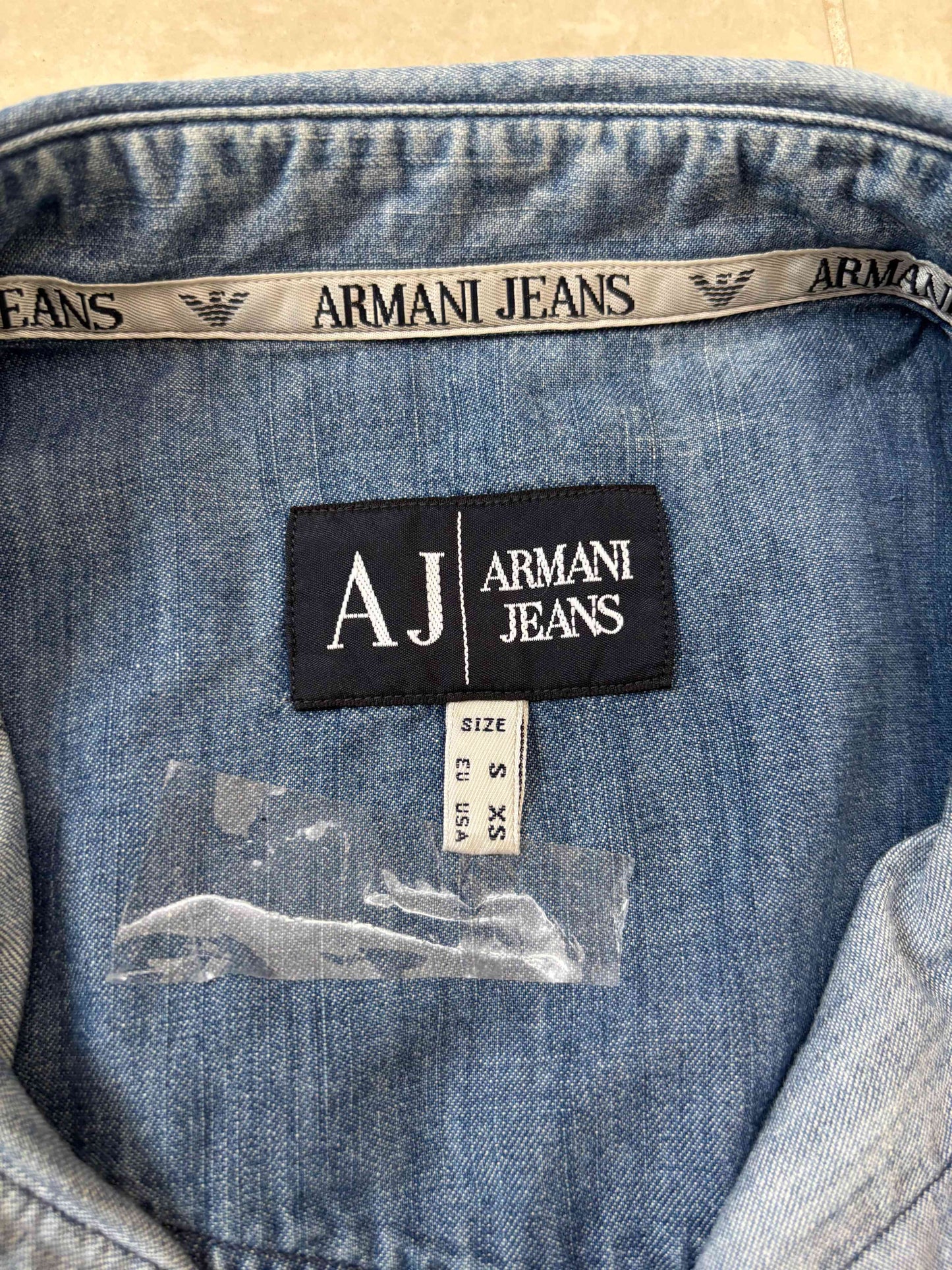 Armani Jeans Faded Light Wash Denim Shirt- XS