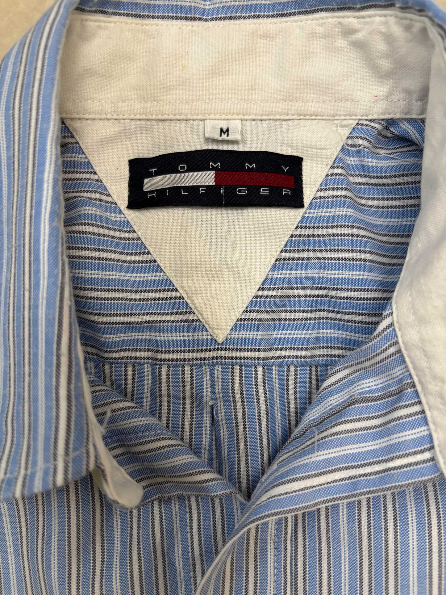 Tommy Hilfiger Classic Fit Multi-Stripe Blue Shirt - M