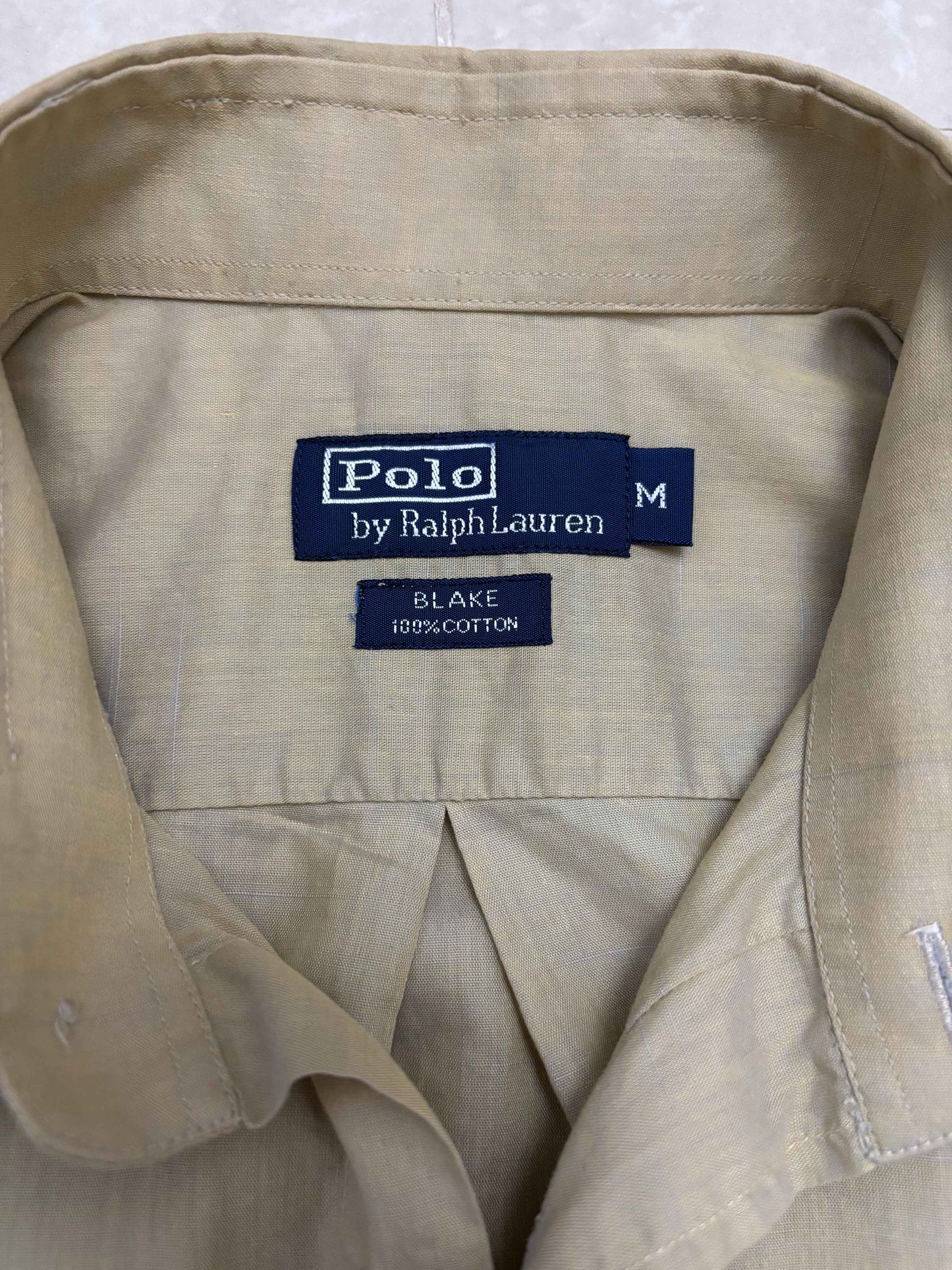 Ralph Lauren Blake Classic Beige Cotton Button-Up Shirt- M