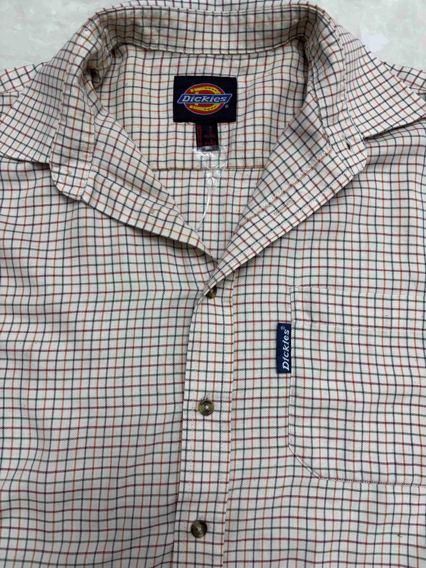 Dickies Multicolor Grid Check Beige Casual Shirt - XL