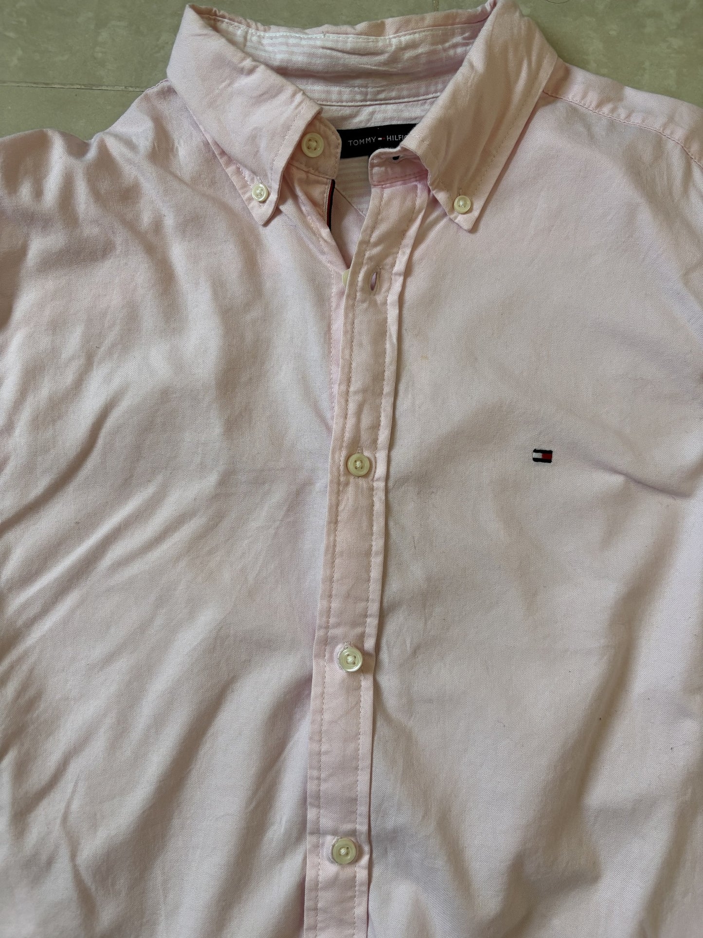Tommy Hilfiger Regular Fit Oxford Long Sleeve Classic Pink Shirt - XS