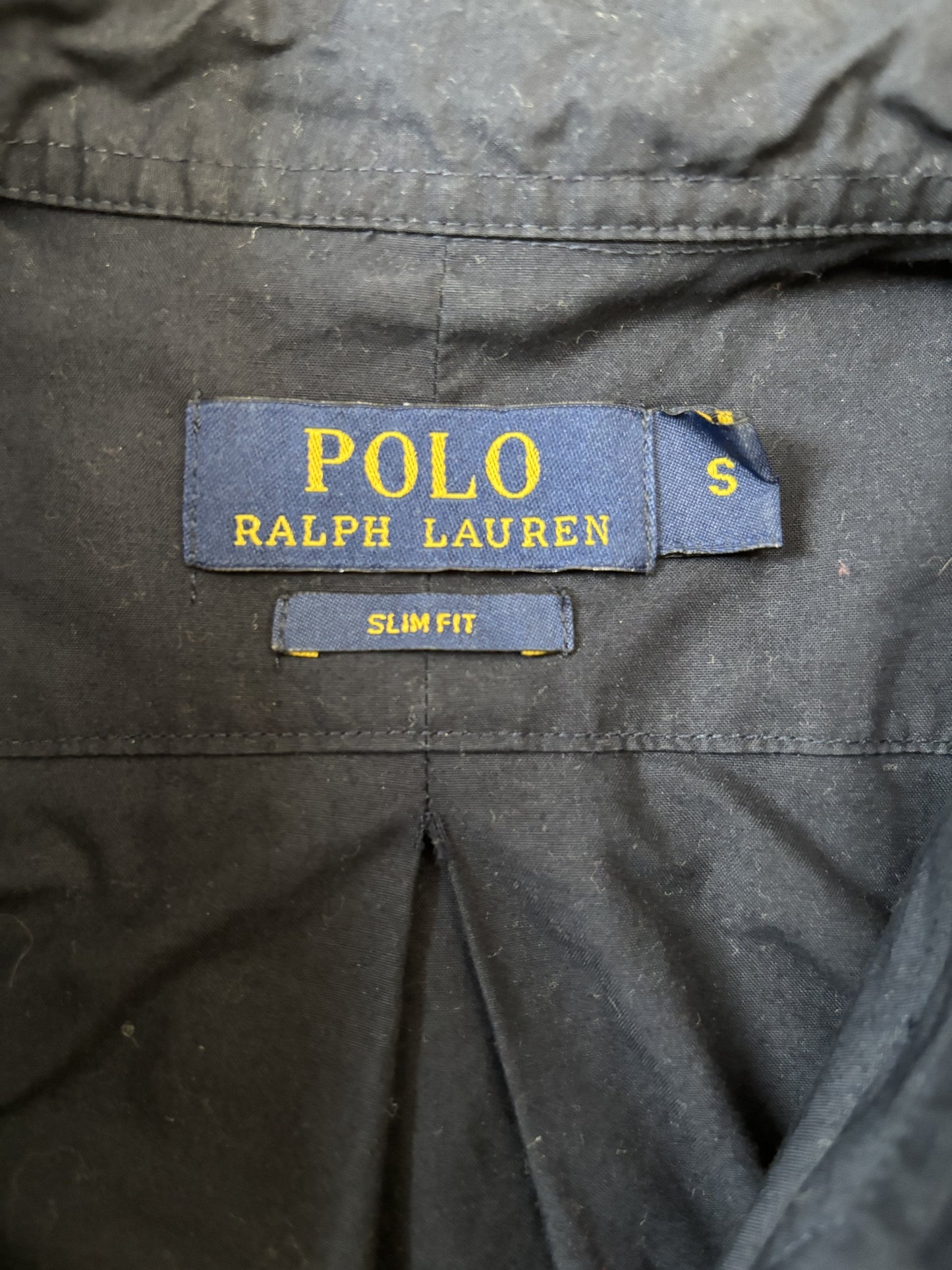 Ralph Lauren Slim Fit Navy Blue Oxford Polo Shirt - XS
