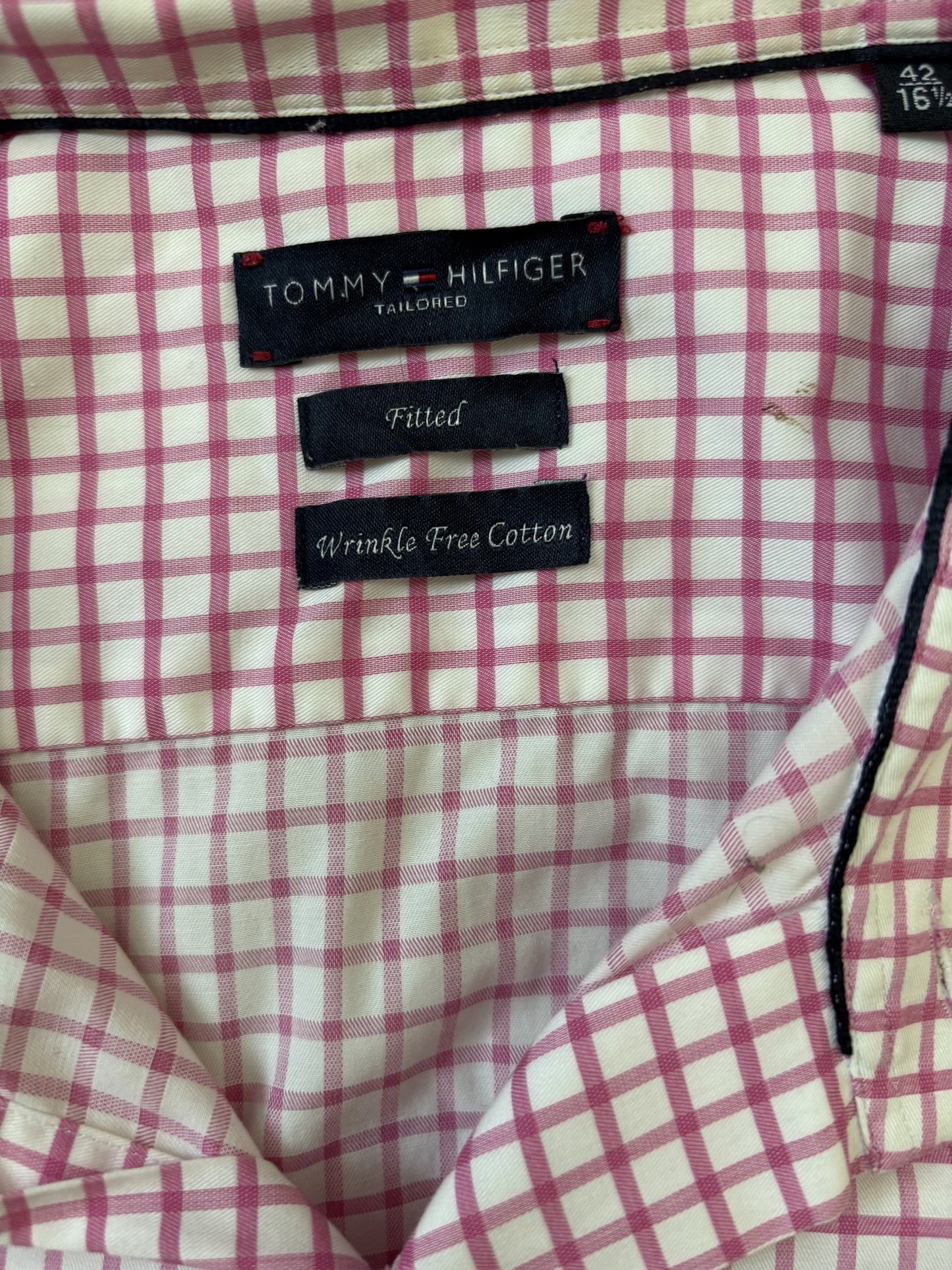 Tommy Hilfiger Tailored Fitted Wrinkle-Free Check Shirt - M