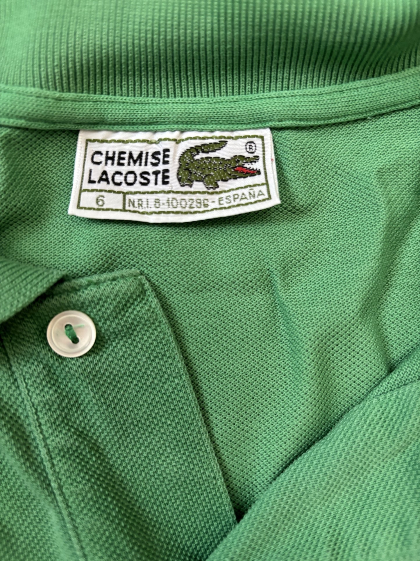 Lacoste Chemise Classic Pique Green Polo Shirt - M