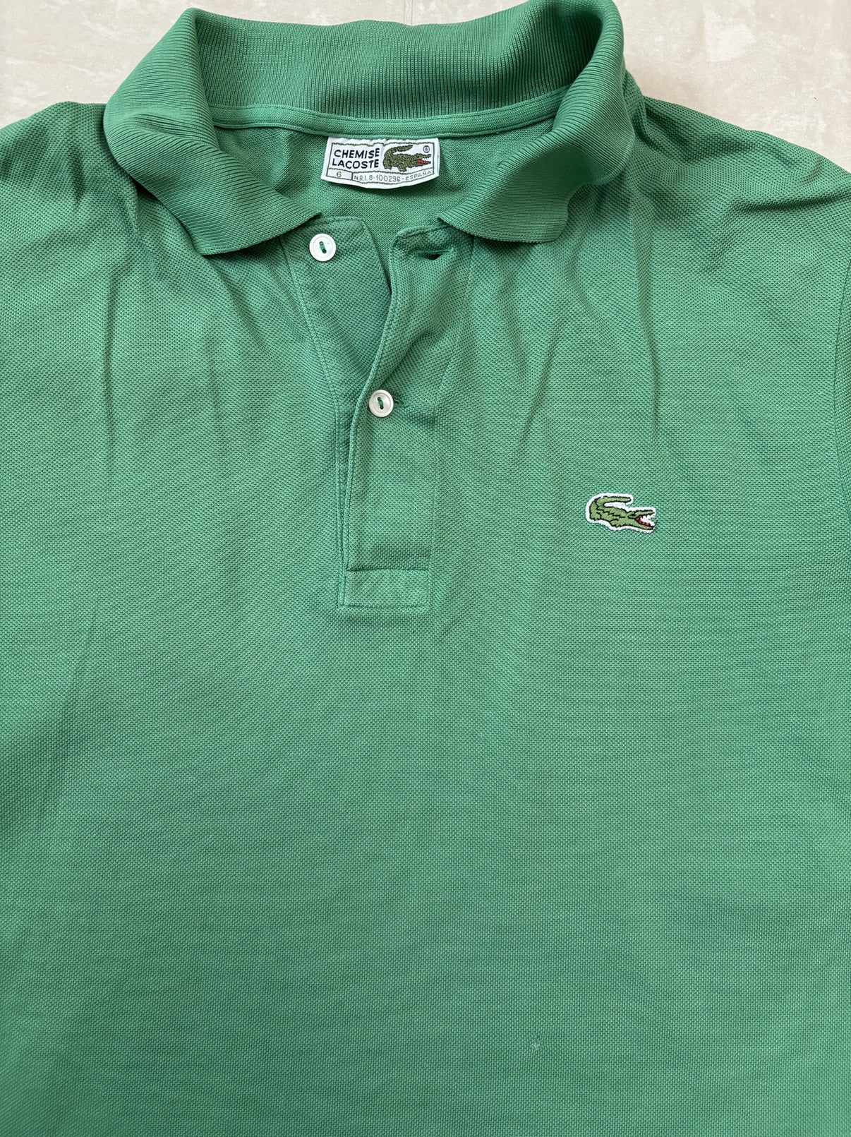 Lacoste Chemise Classic Pique Green Polo Shirt - M