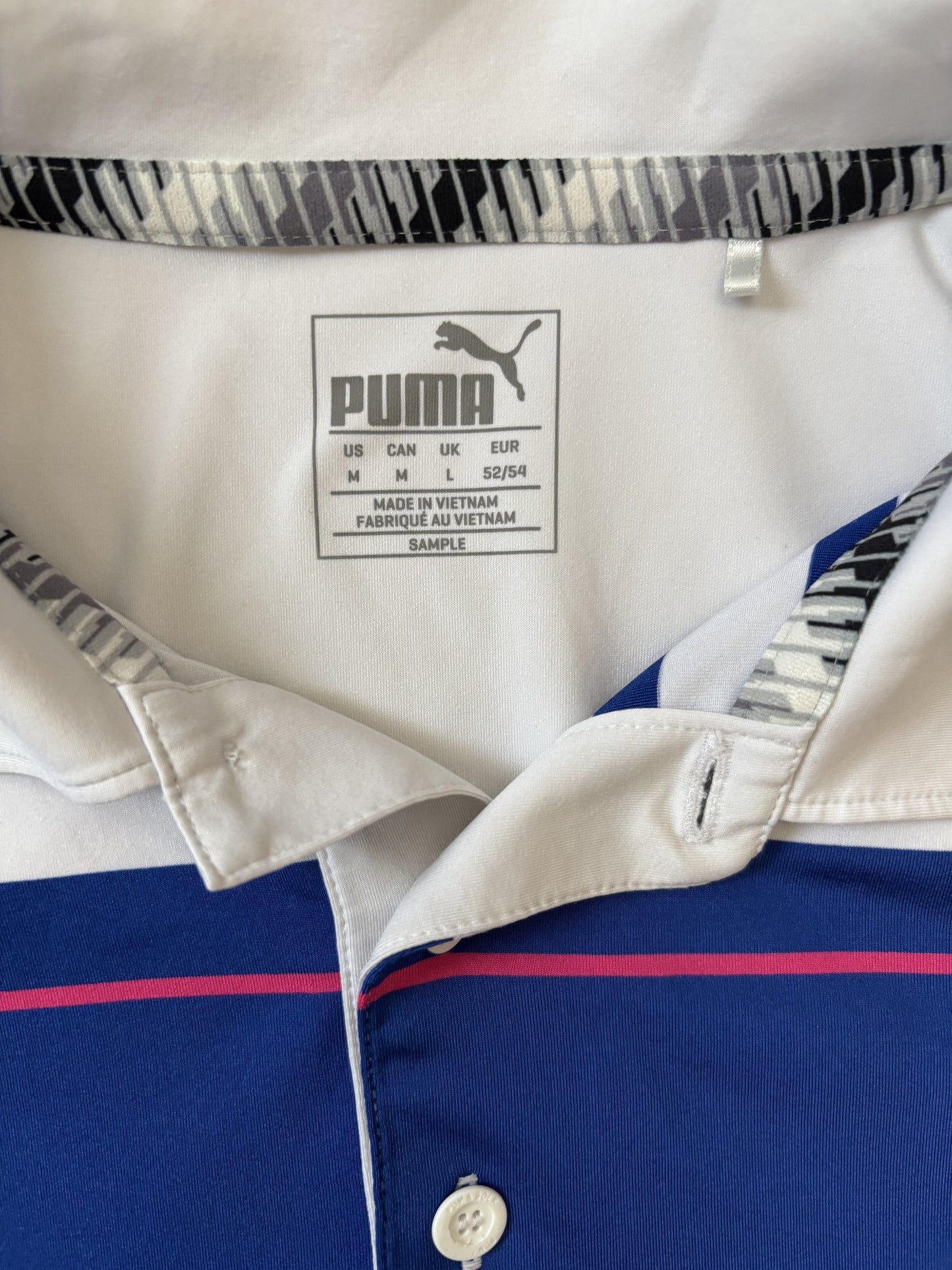Puma Spotlight Golf Sample Striped Polo Shirt - M