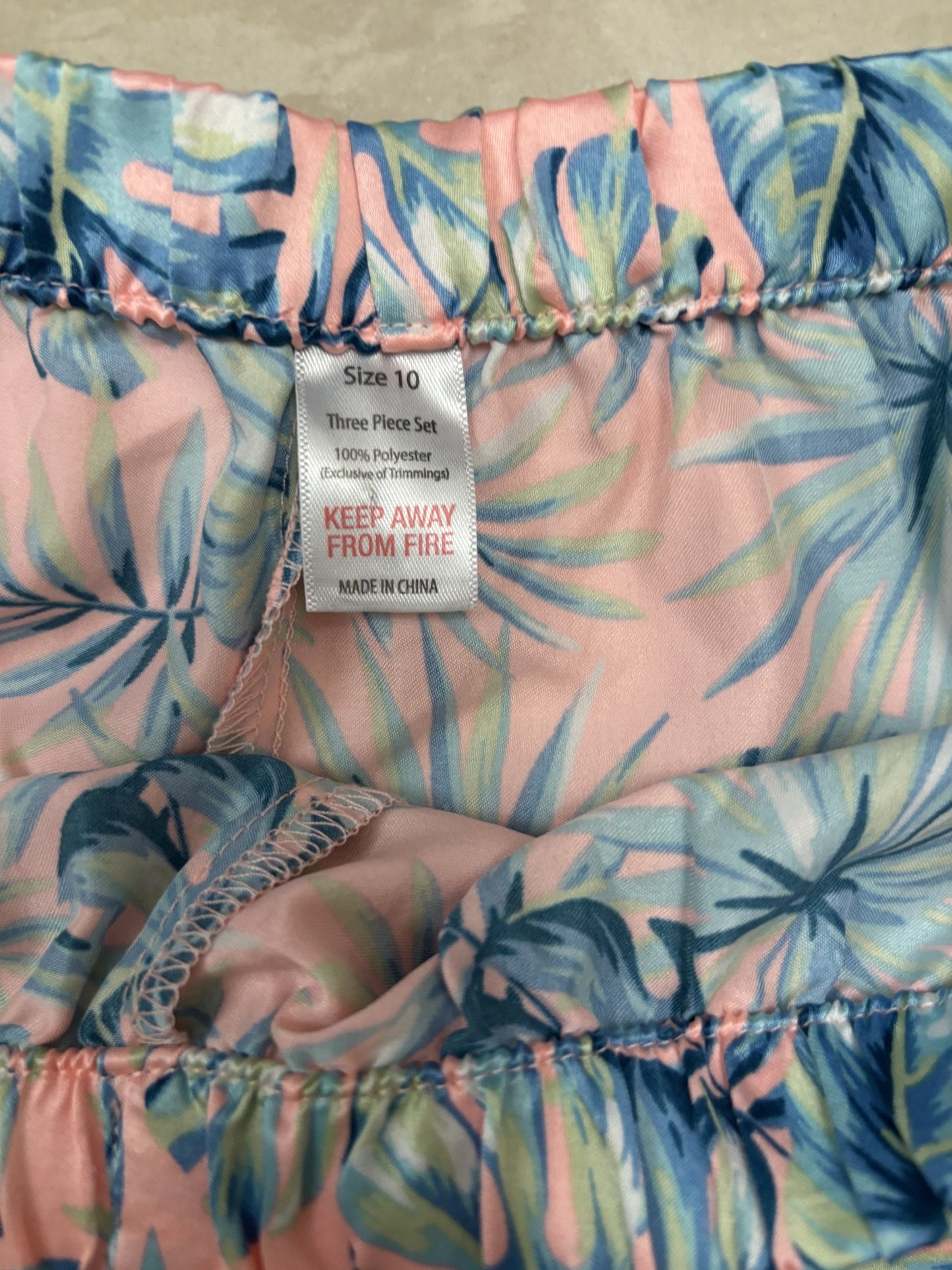 Tropical Palm Leaf Polyster Pink Shorts - XS