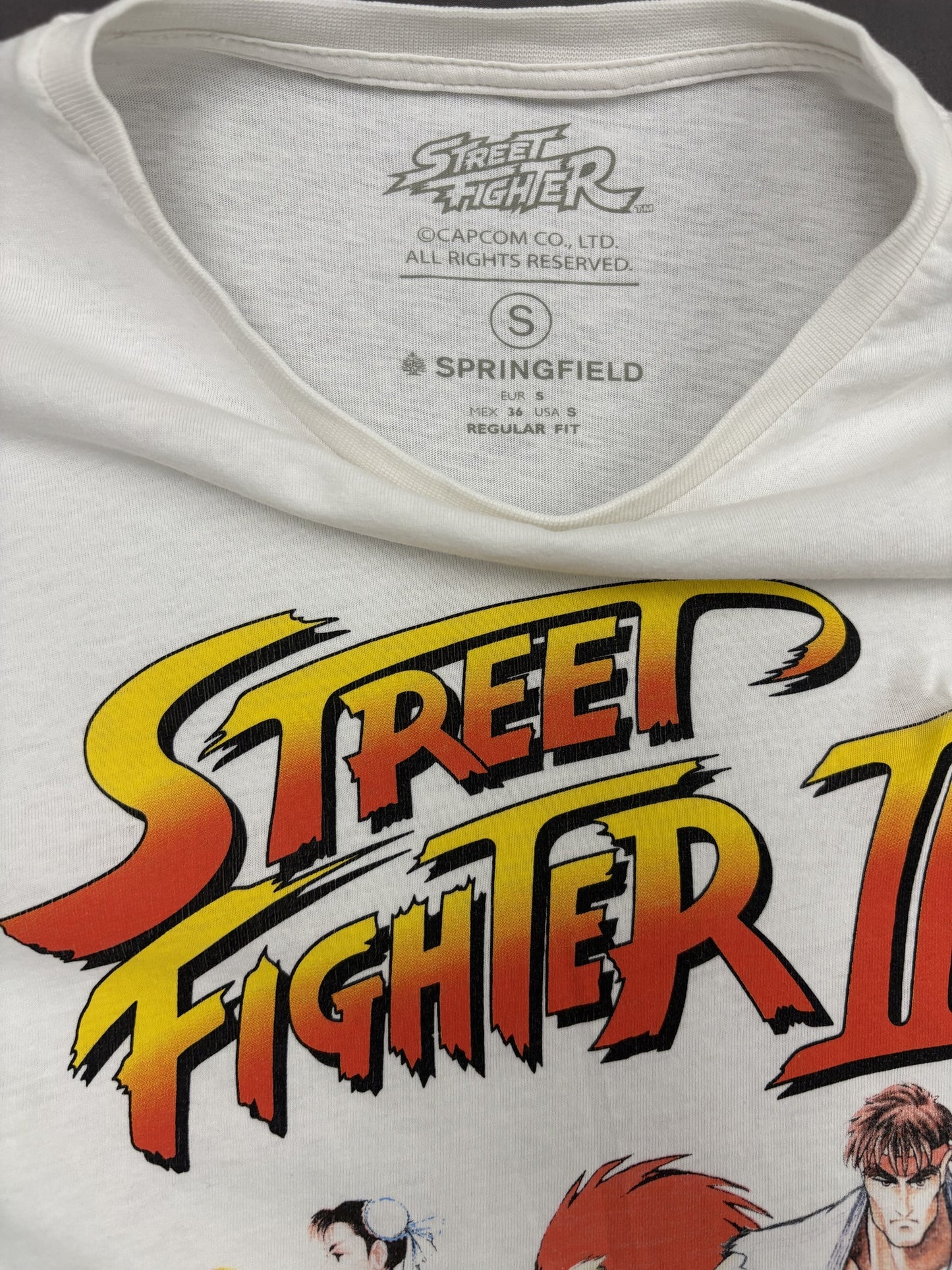 Springfield Street Fighter II White Graphic T-Shirt - S