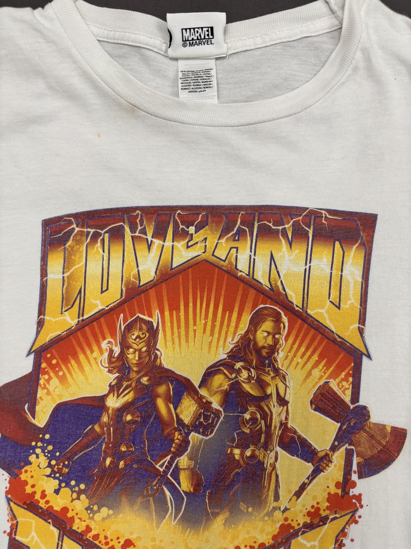 Marvel Thor: Love And Thunder White Graphic T-Shirt - XS