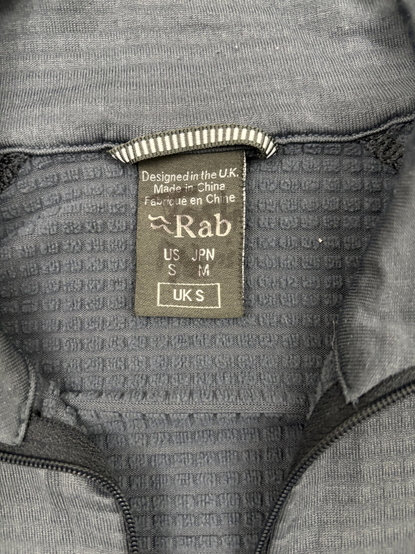 Rab Lightweight Quarter-Zip Grid Fleece Gray Pullover - XS