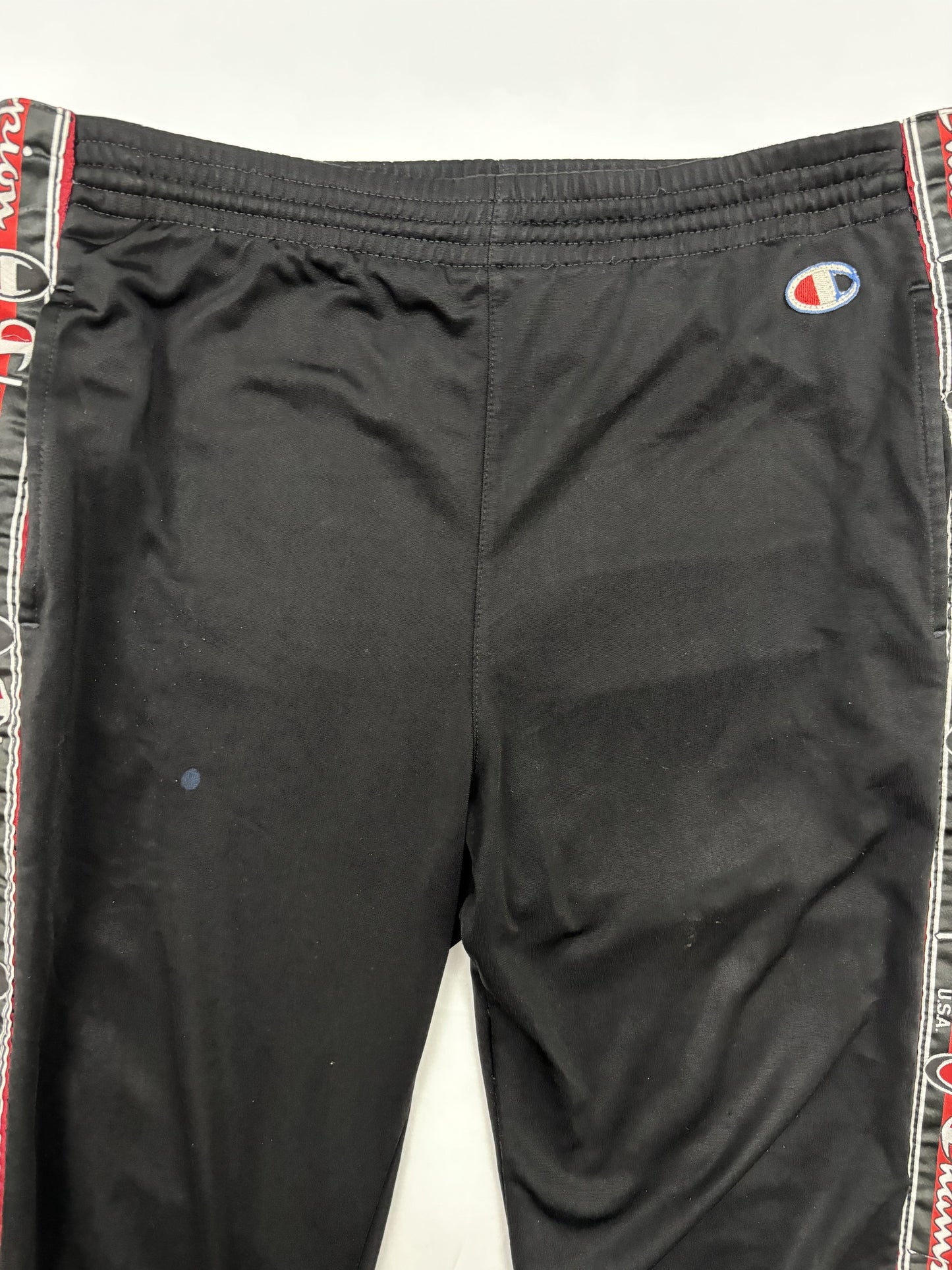 Champion Black Snap Casual Track Pants - M | Waist: 34"