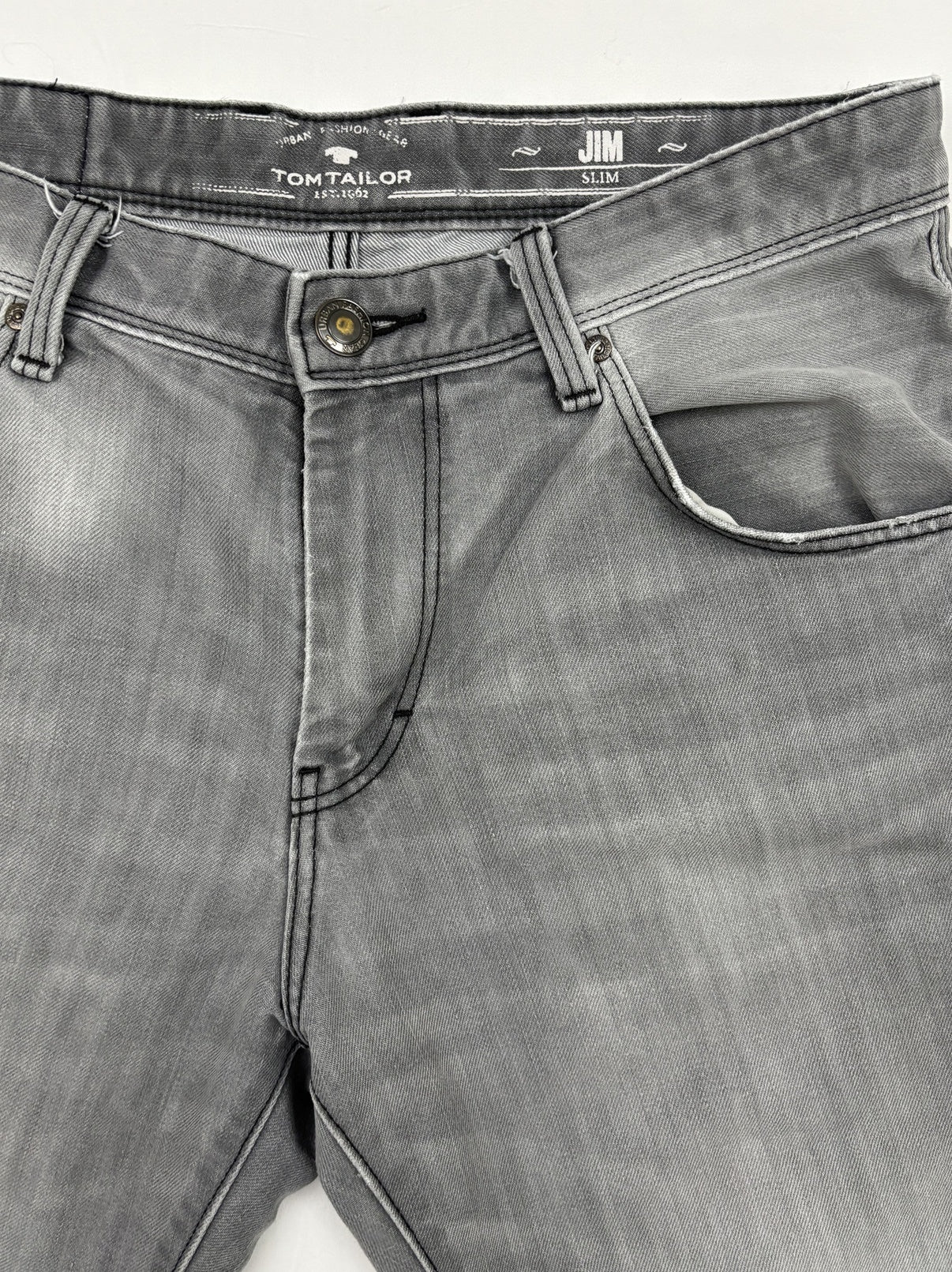 Tom Tailor Jim Slim Vintage Fit Gray Denim Shorts - M | Waist: 31"
