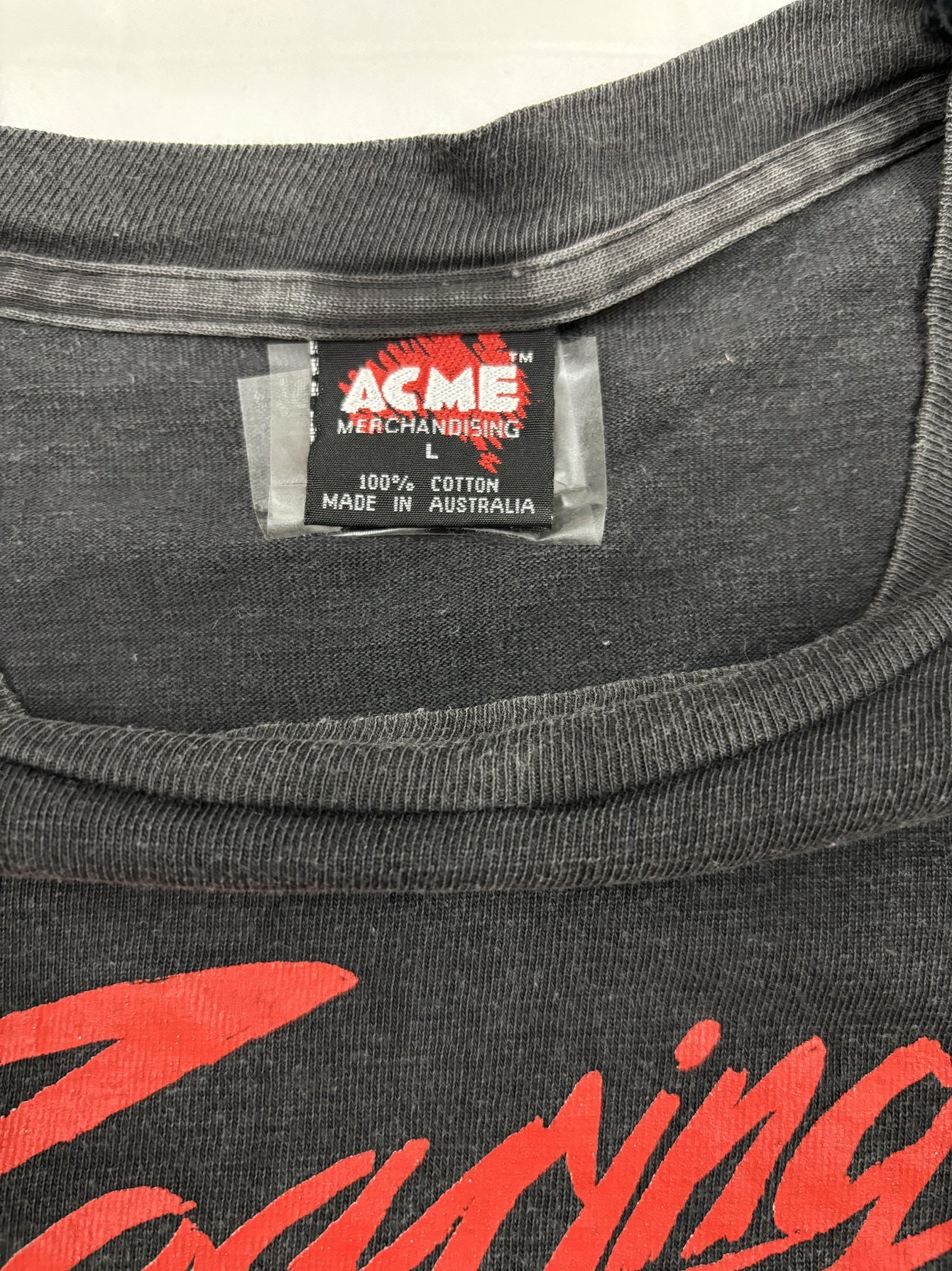 ACME Merchandising Vintage Roaring Sporties Graphic Black T-Shirt- M