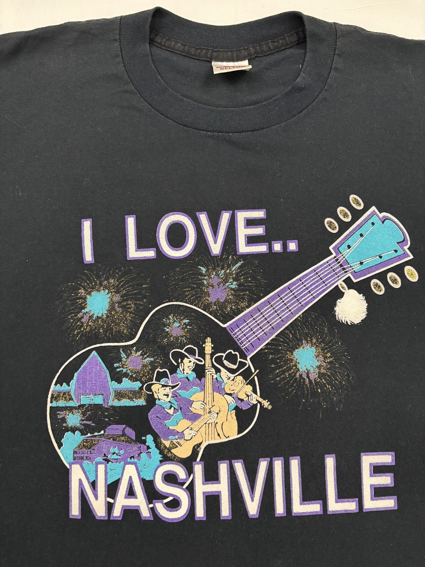 Belton "I Love Nashville" Graphic Black T-Shirt - L