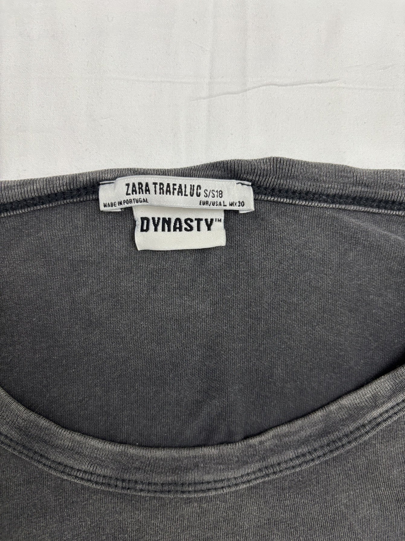 Zara Trafaluc Dynasty Washed Black 80s TV Graphic T-Shirt - L