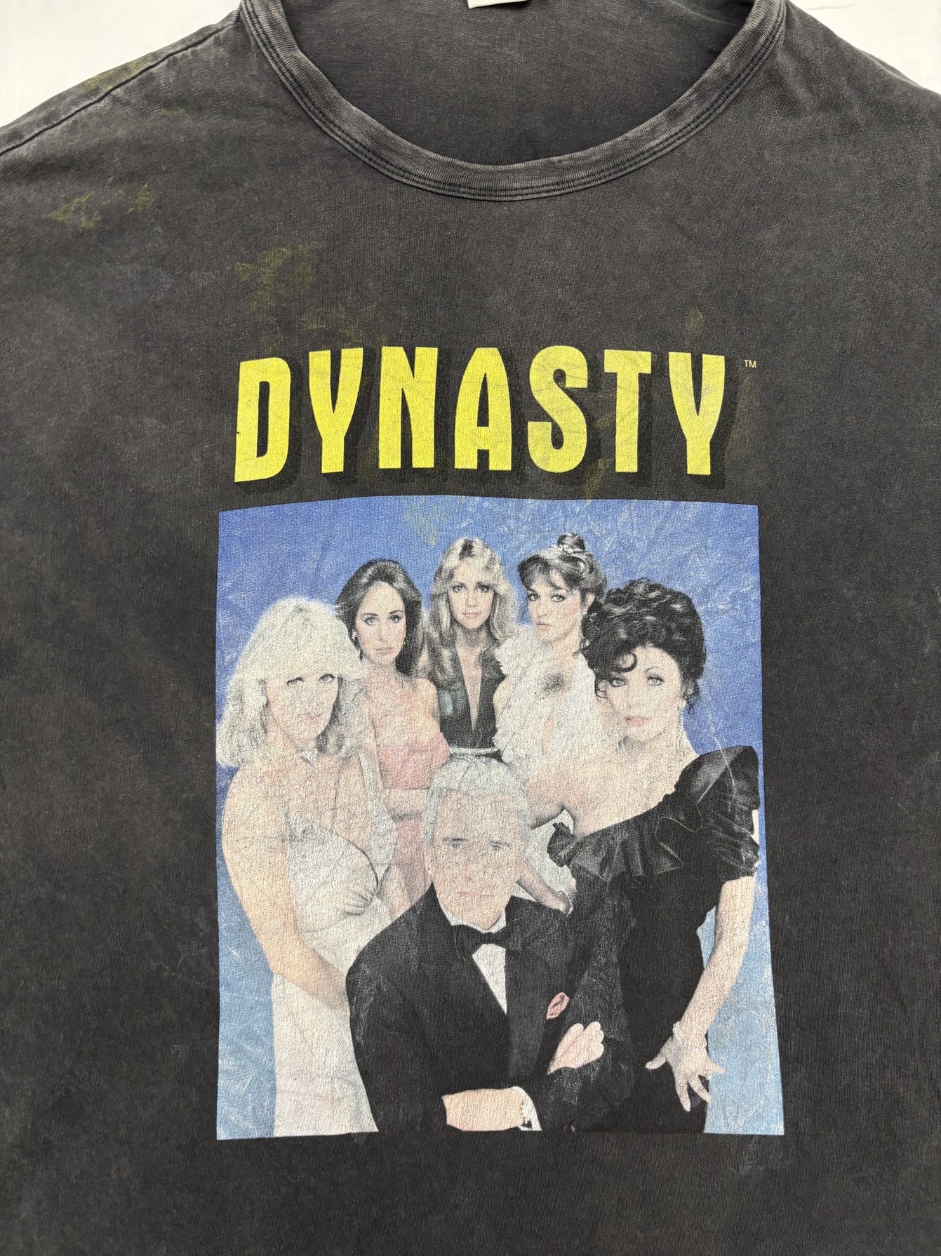 Zara Trafaluc Dynasty Washed Black 80s TV Graphic T-Shirt - L