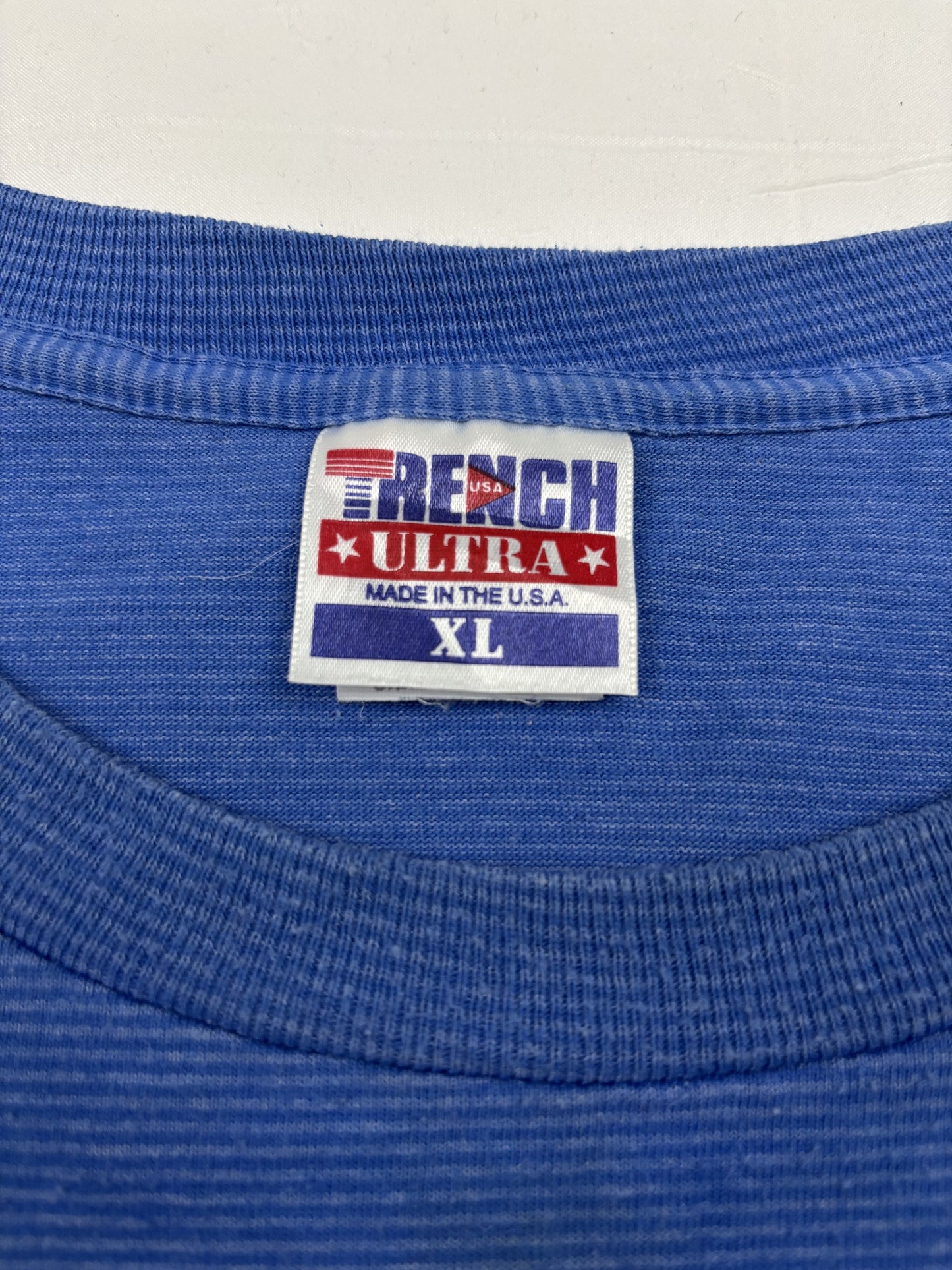 Vintage Made in USA Trench Ultra Quebec Nordiques 1979 Blue NHL Graphic T-Shirt - XL