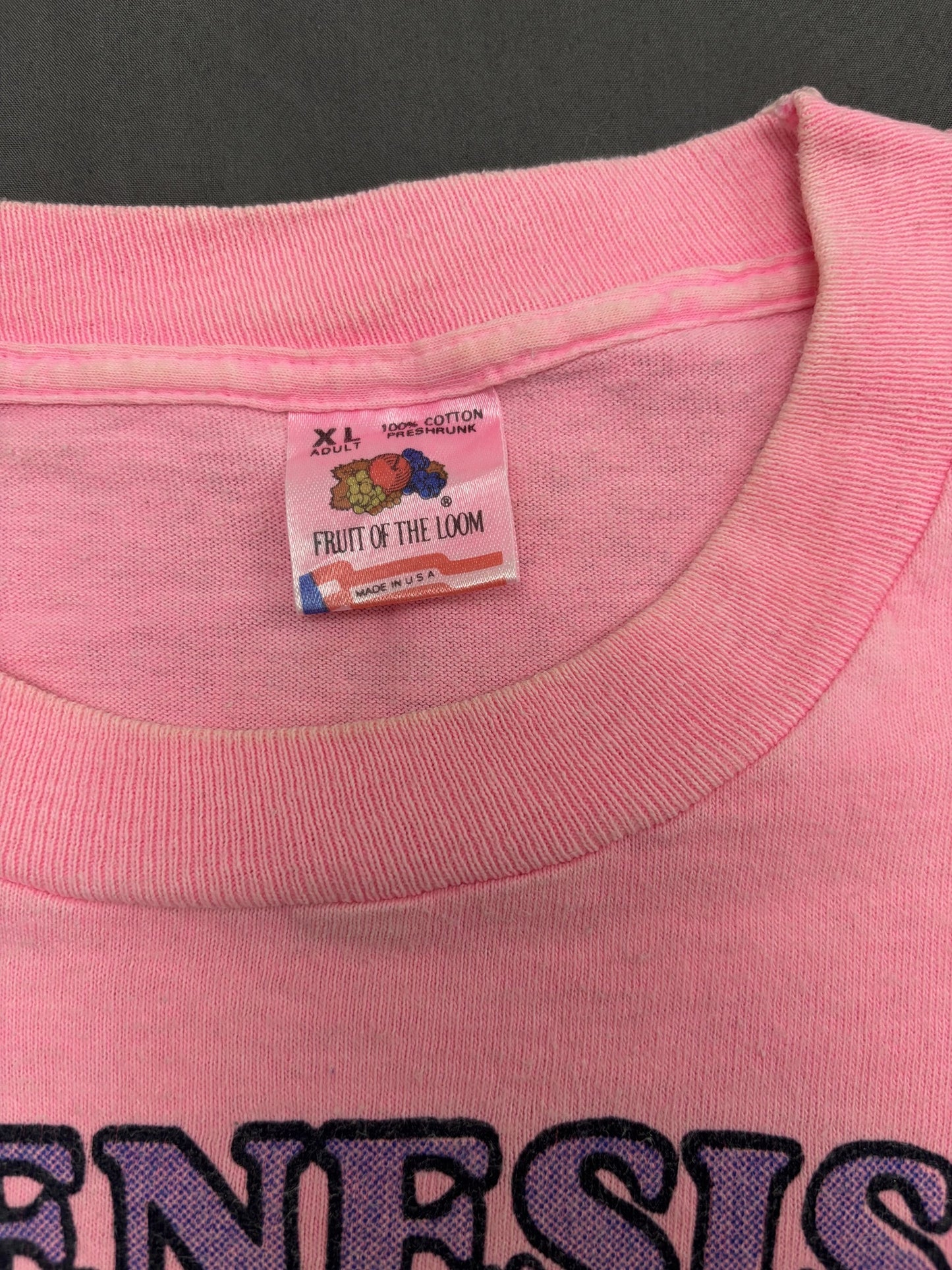 Vintage Made in USA Fruit of the Loom Genesis Balloons Pink Hot Air Balloon T-Shirt - XL