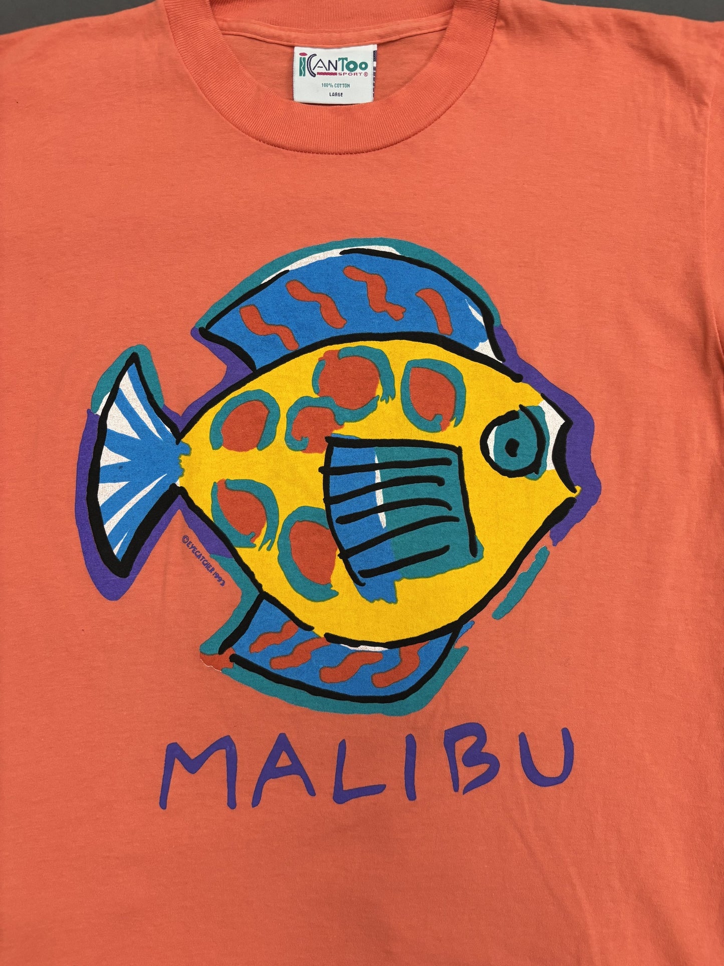 ICanToo Vintage Malibu Orange Graphic T-Shirt - M