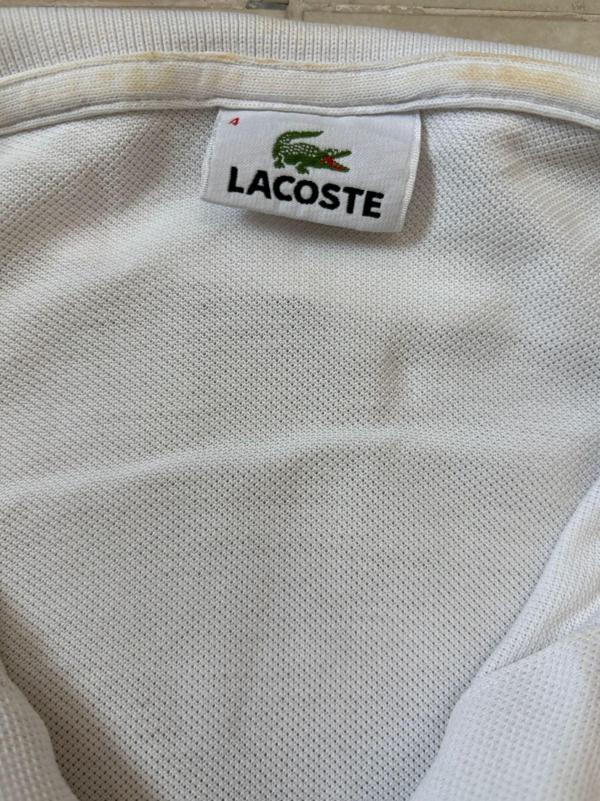 Lacoste Classic White Pique Polo Shirt - M
