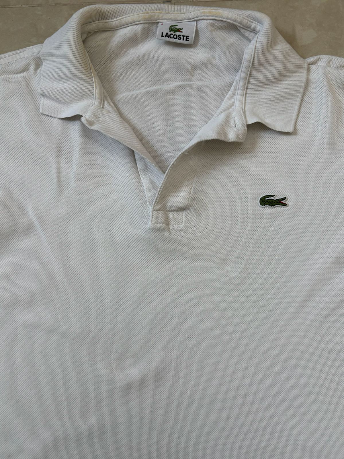 Lacoste Classic White Pique Polo Shirt - M
