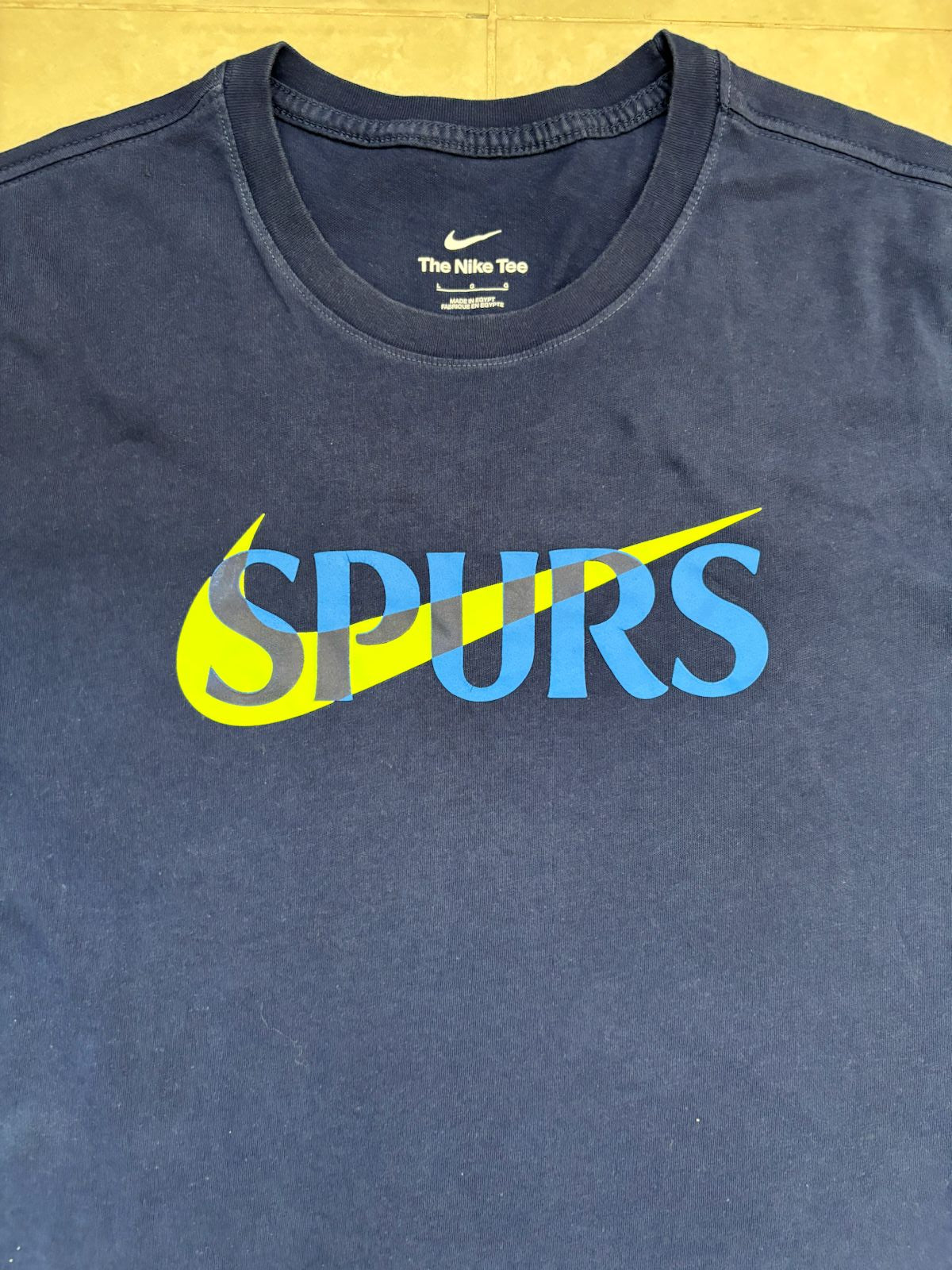 Nike Spurs Navy Blue Graphic with Logo Print T-Shirt - M