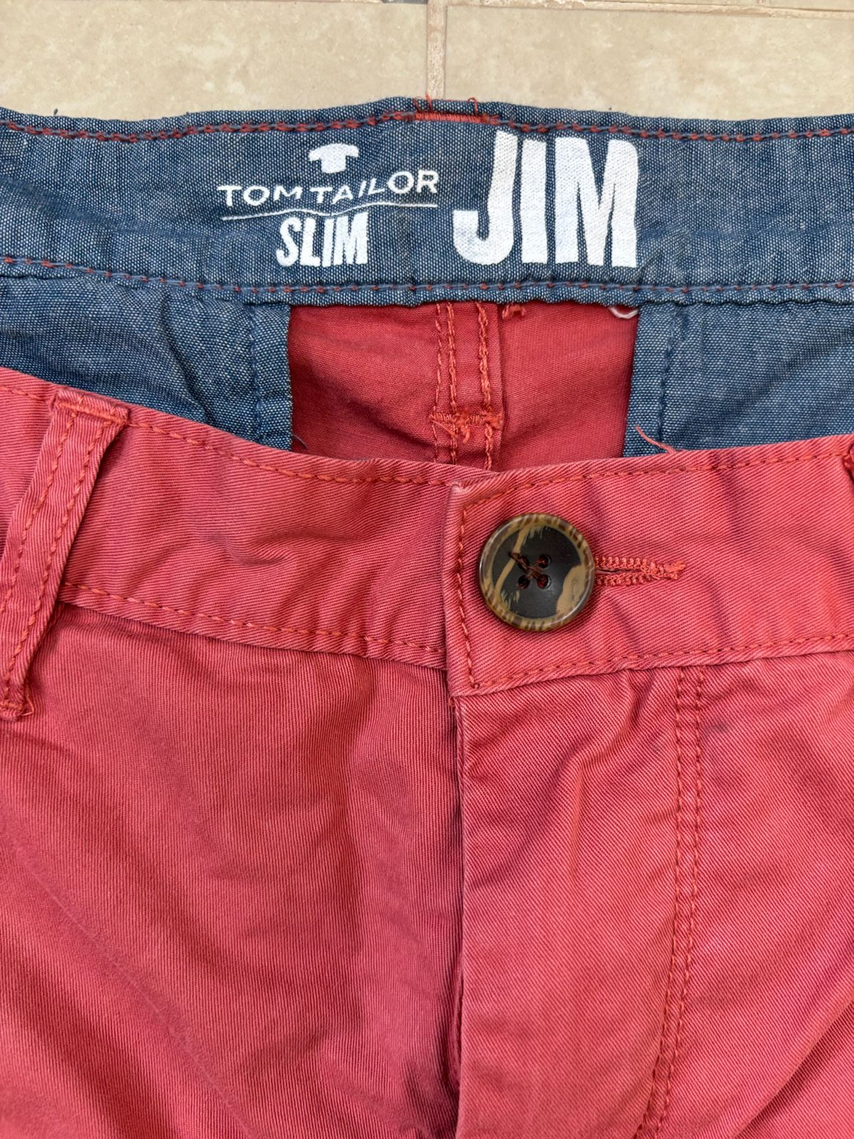 Tom Tailor Slim Fit Red Chino Shorts - XL | Waist: 36"