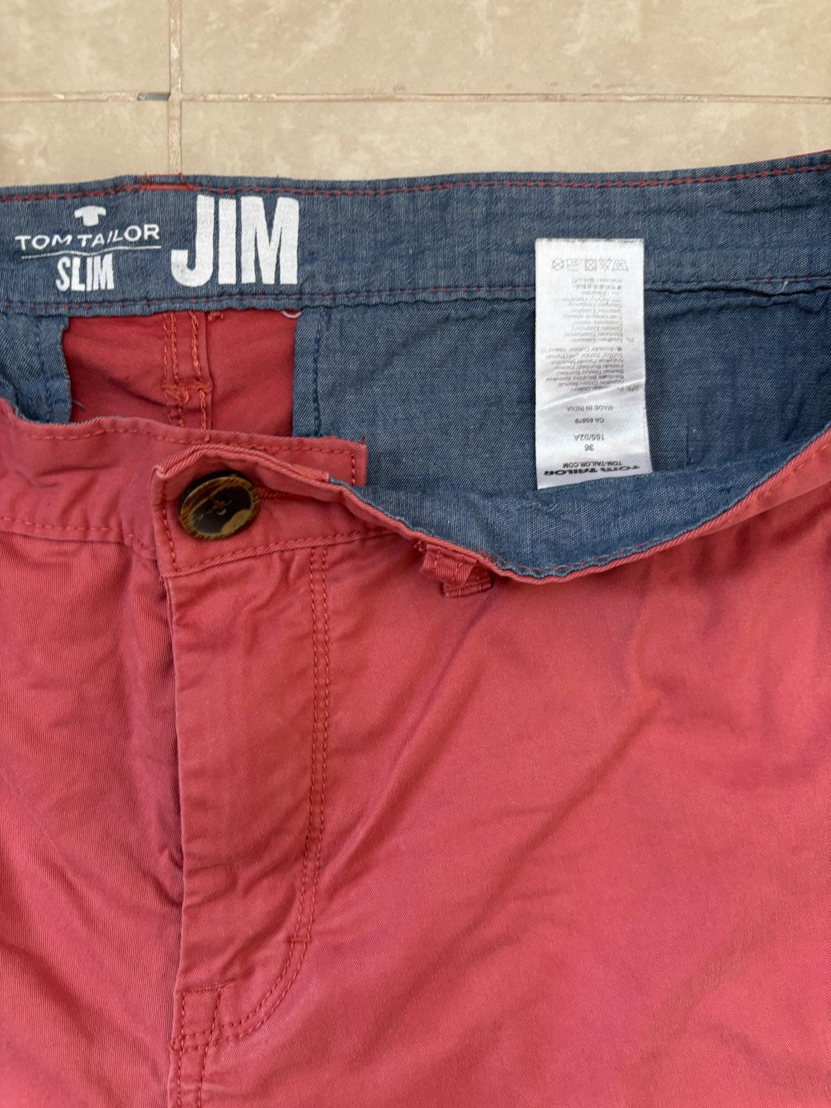 Tom Tailor Slim Fit Red Chino Shorts - XL | Waist: 36"